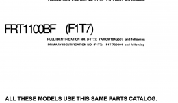 Models In This Catalog для катера YAMAHA SX210 (FRT1100BF)2007 г. 