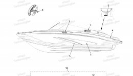 Graphics & Mats для катера YAMAHA SX190 CALIFORNIA (RX1800BLR) CA2016 г. 