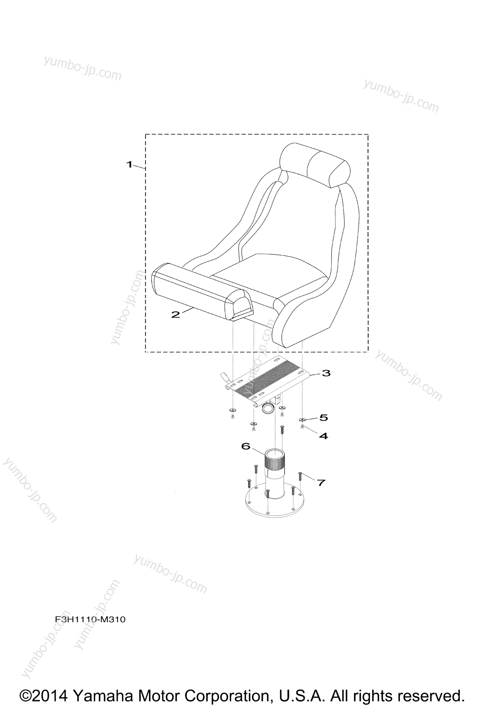 Swivel Seat для катеров YAMAHA 242 LIMITED S (SXT1800GN) 2014 г.