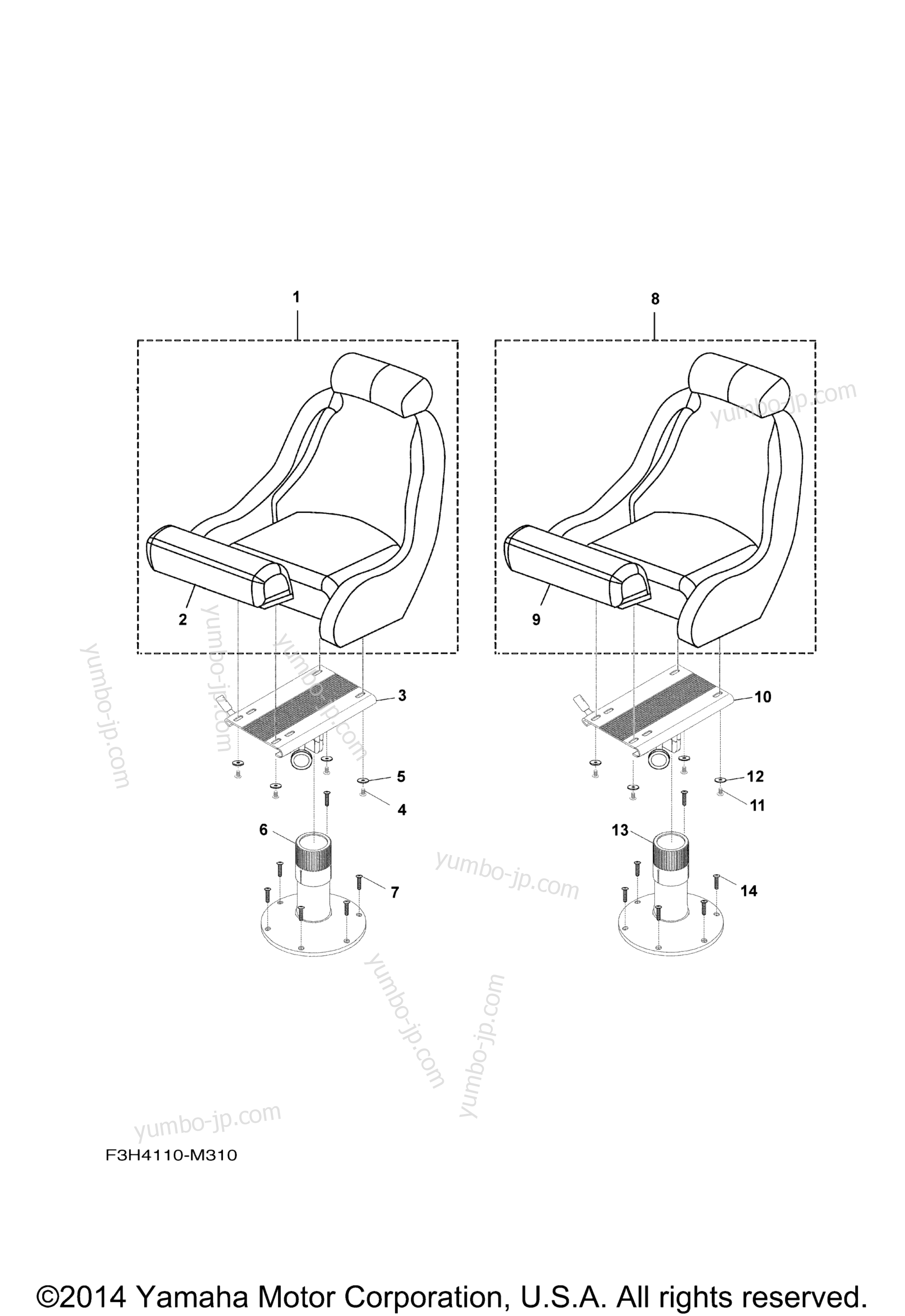 Swivel Seat для катеров YAMAHA SX240 (SXT1800DN) 2014 г.