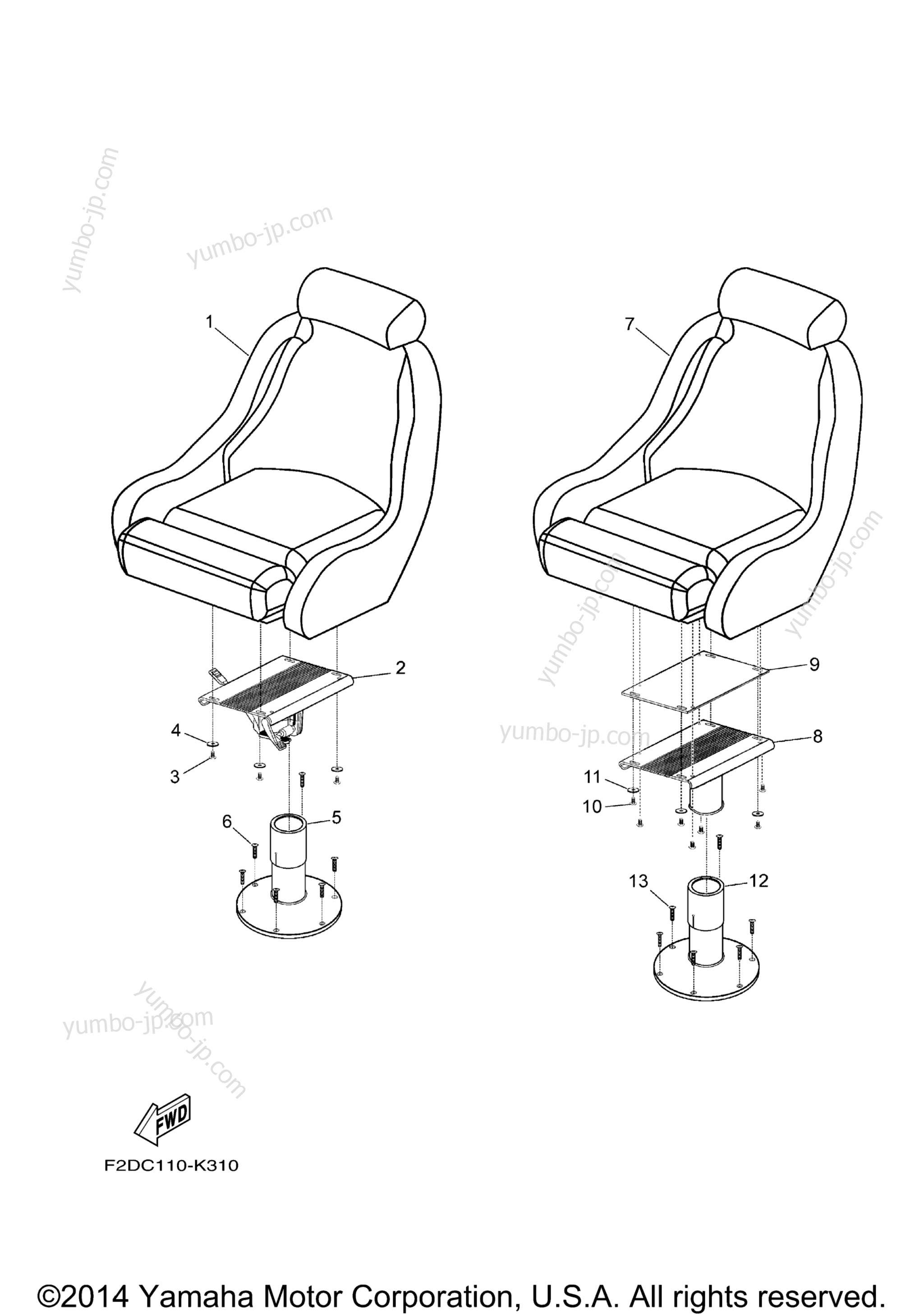 Swivel Seat для катеров YAMAHA SX240 HIGH OUTPUT (SXT1800DL) 2012 г.