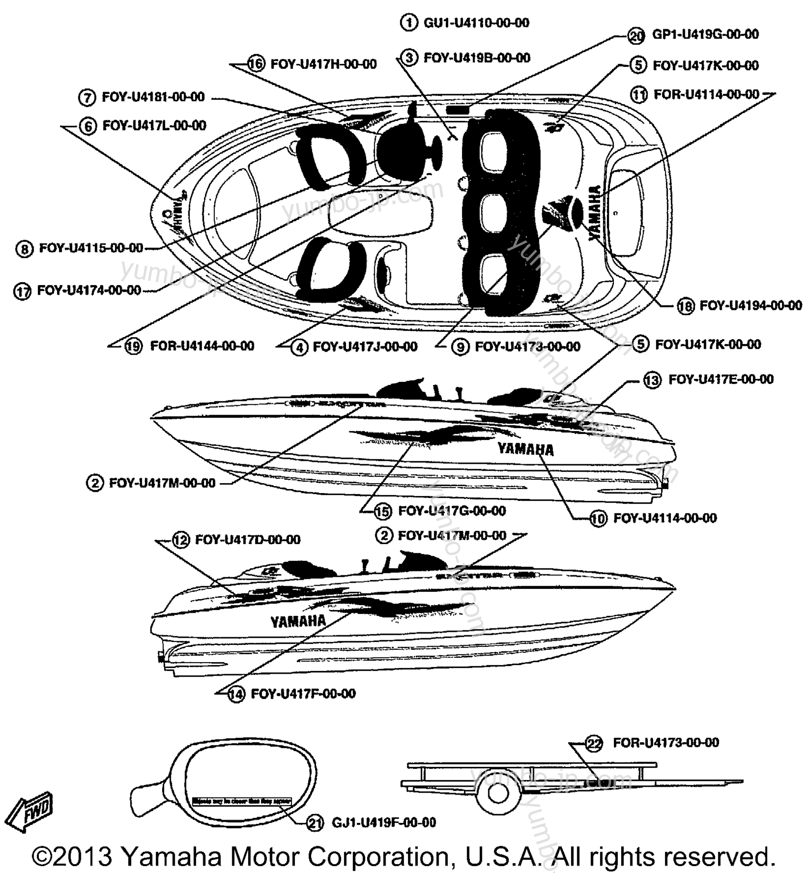 Graphics for boats YAMAHA EXCITER 135 (EXS1200X) 1999 year