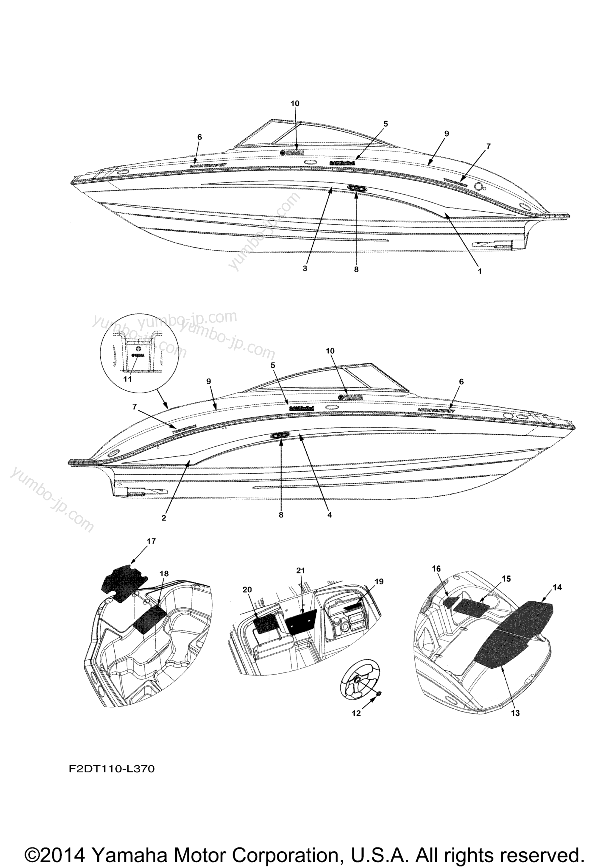Graphics & Mats for boats YAMAHA 242 LIMITED (SXT1800JL) 2012 year