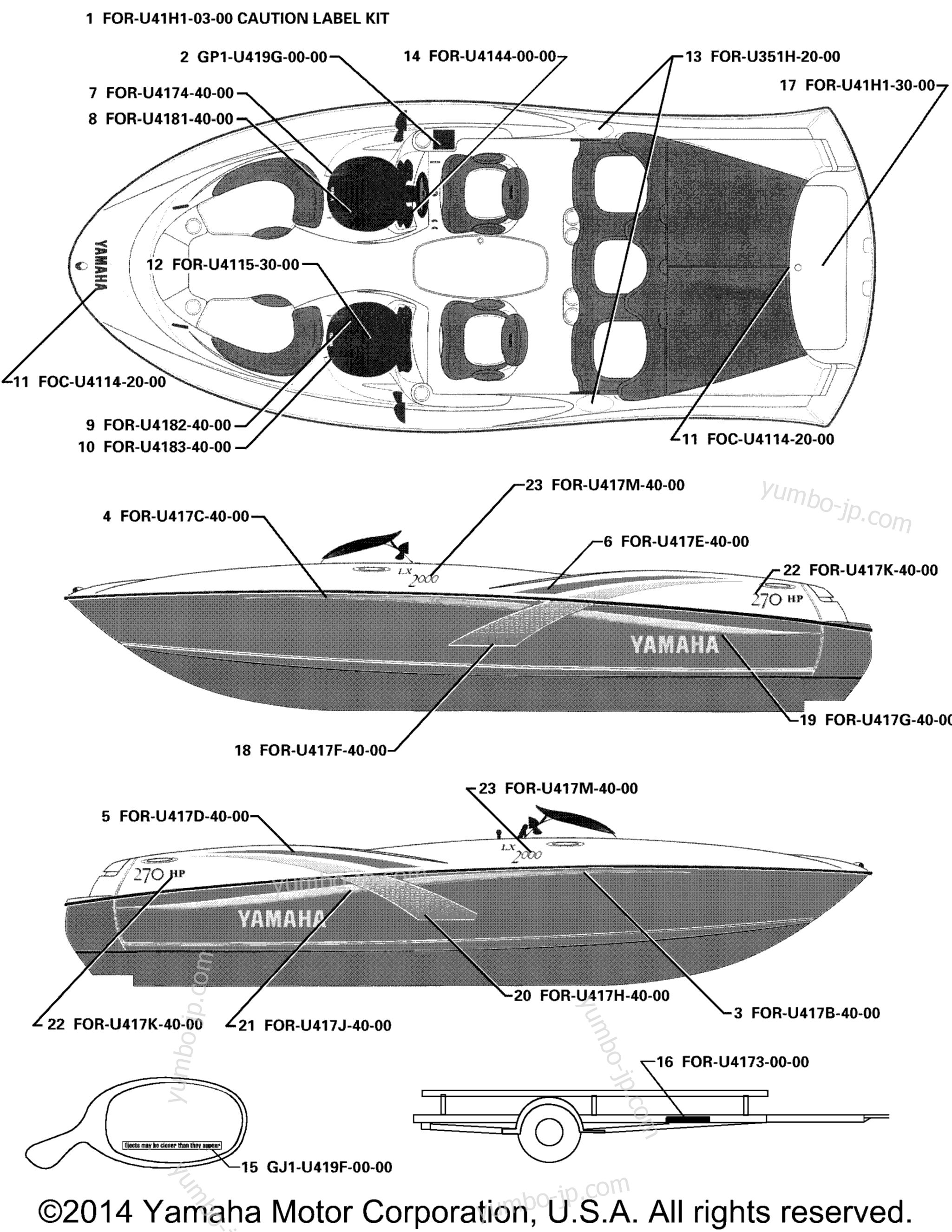 Graphics for boats YAMAHA LS2000 (LST1200AA) 2002 year