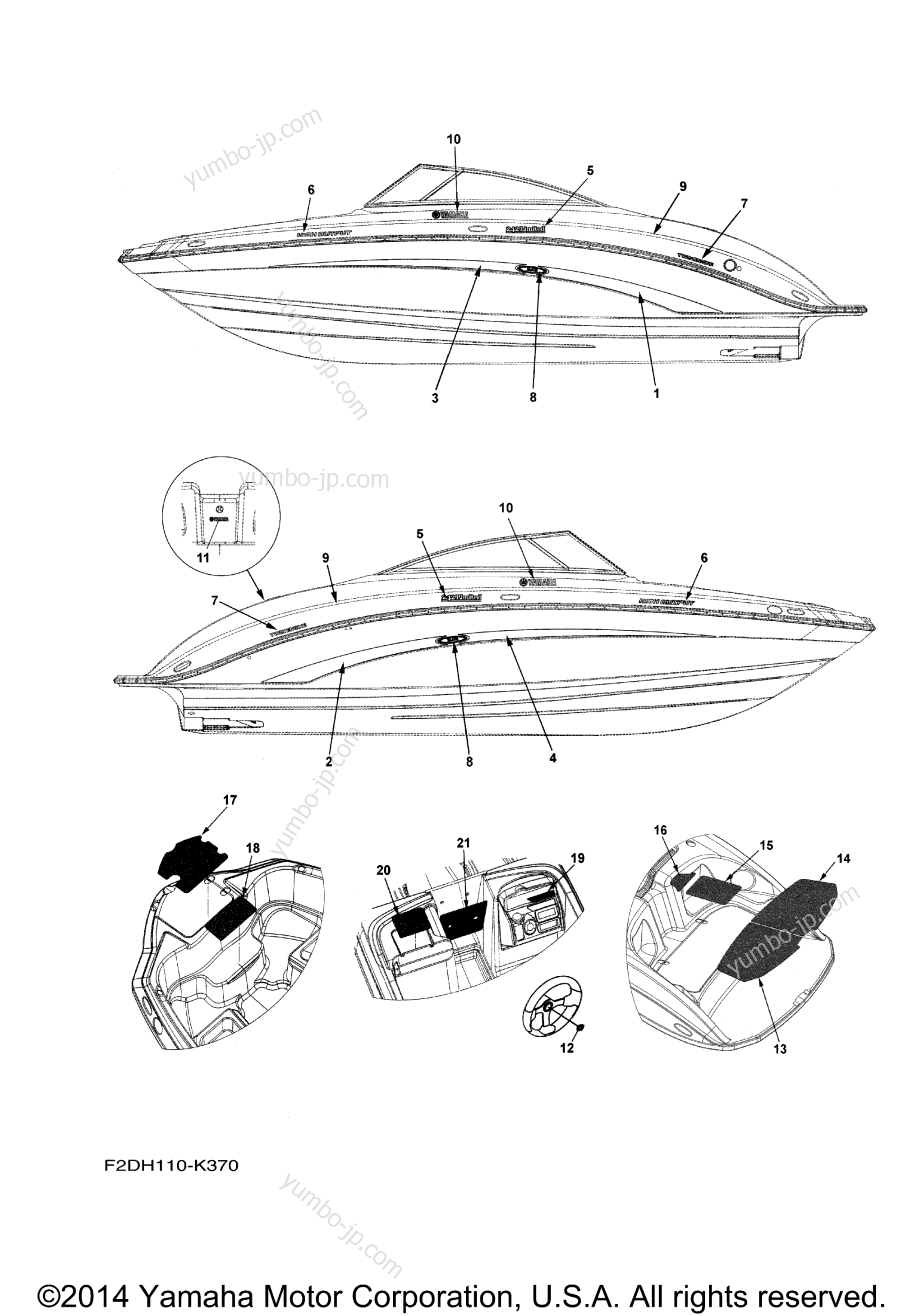 Graphics & Mats for boats YAMAHA 242 LIMITED (SXT1800JK) 2011 year