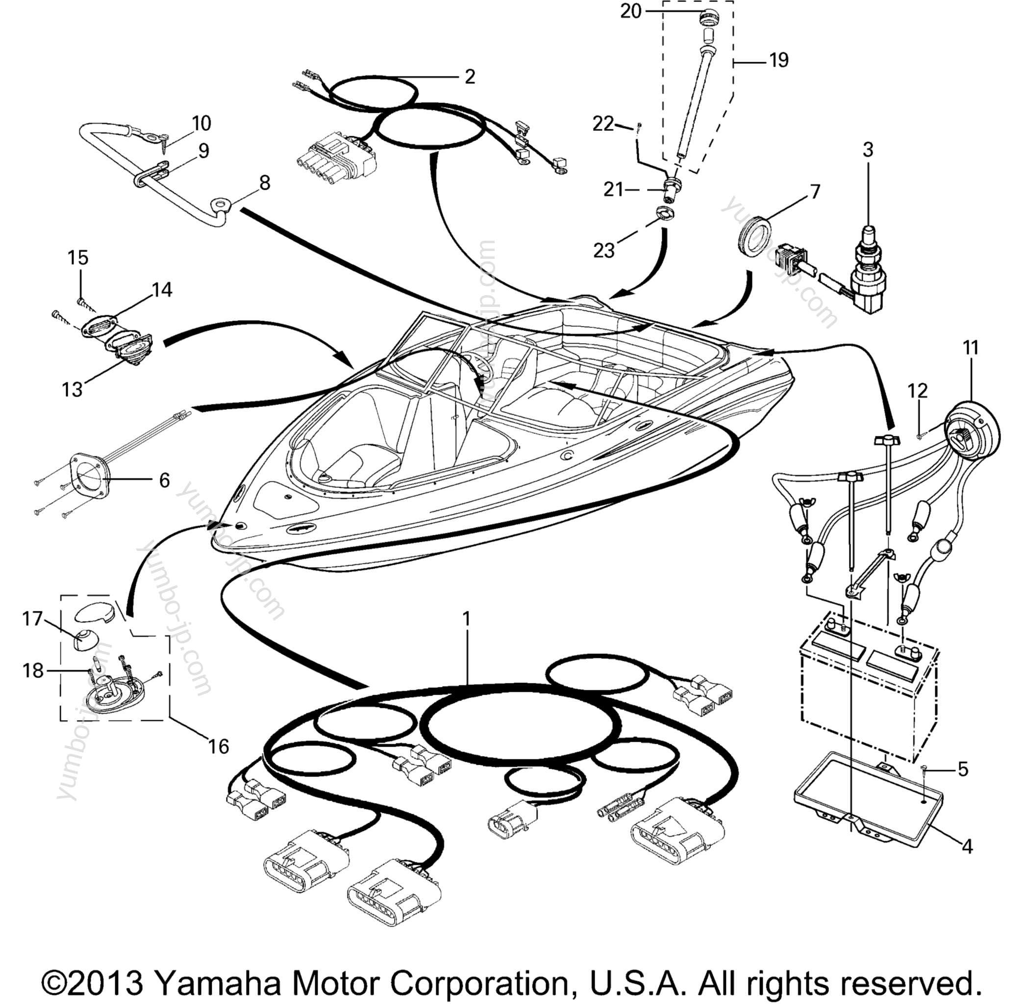 Electrical 3 for boats YAMAHA SR230 (Cali.) (SRT1000CC) CA 2004 year