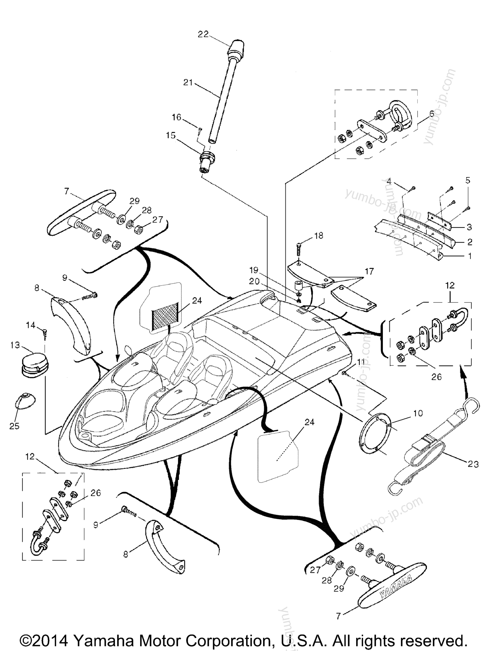 Hull Deck Fittings для катеров YAMAHA AR210 (LST1200DD) 2005 г.