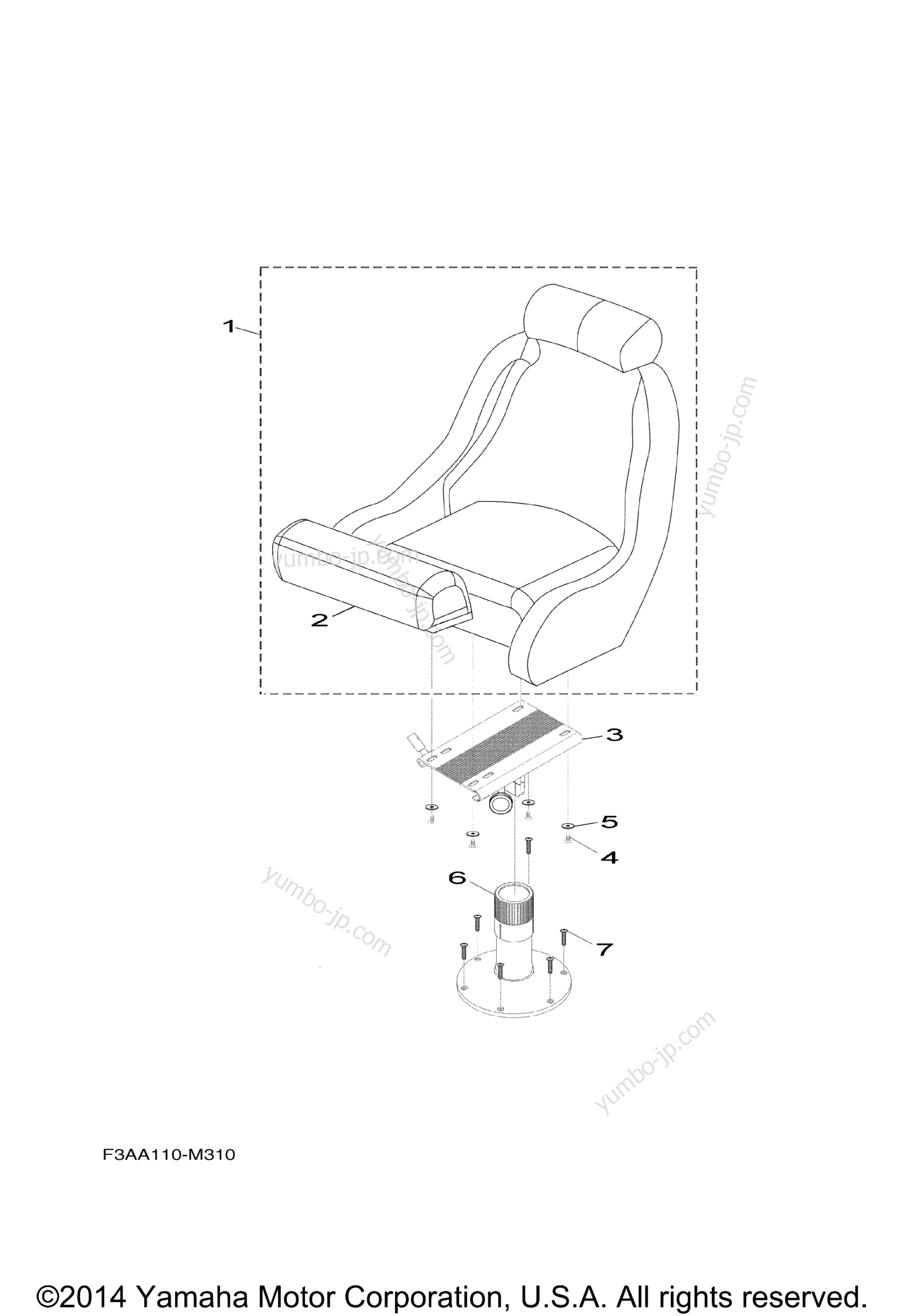 Swivel Seat для катеров YAMAHA AR190 (RX1800BN) 2014 г.