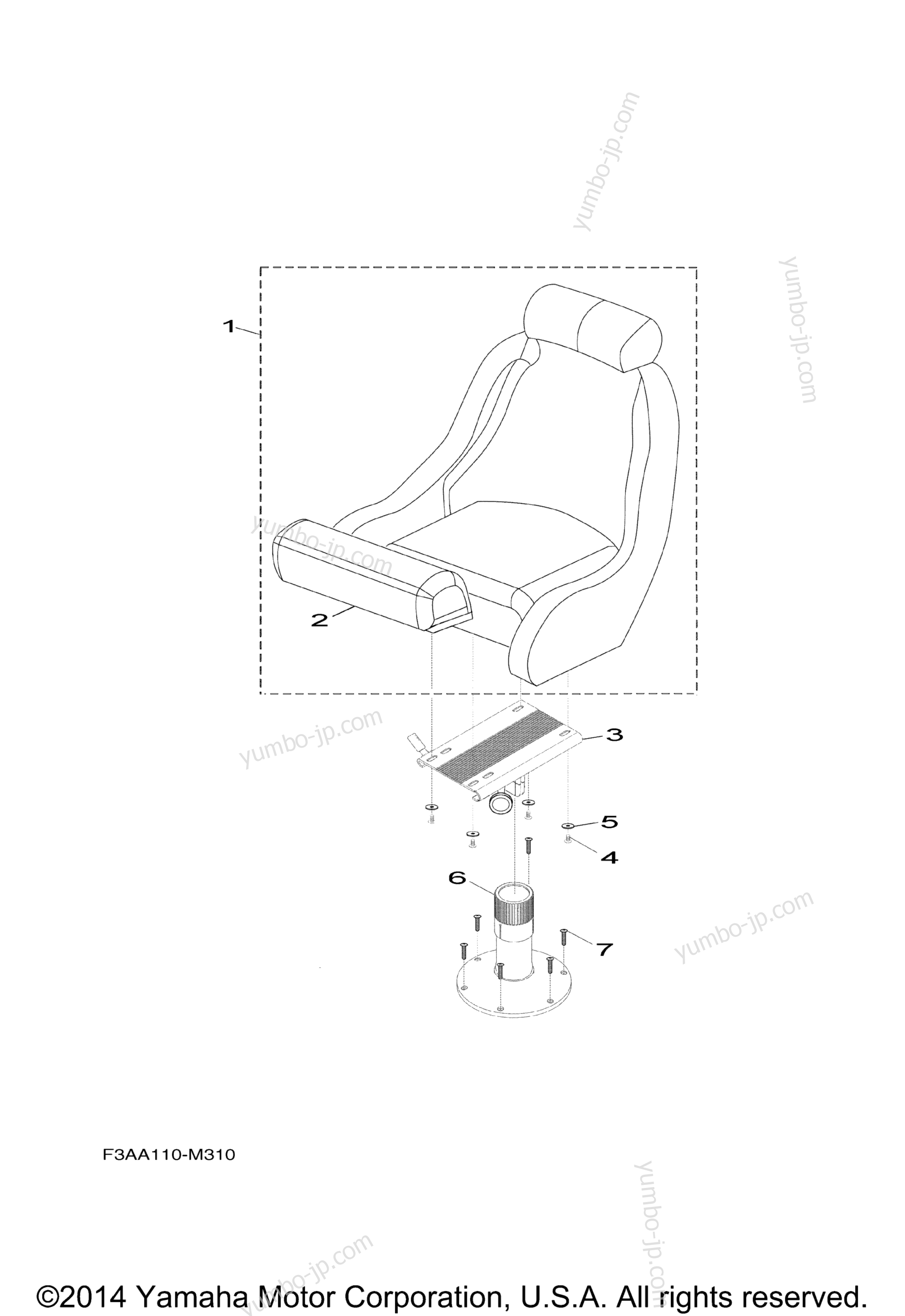 Swivel Seat для катеров YAMAHA SX190 (RX1800DN) 2014 г.