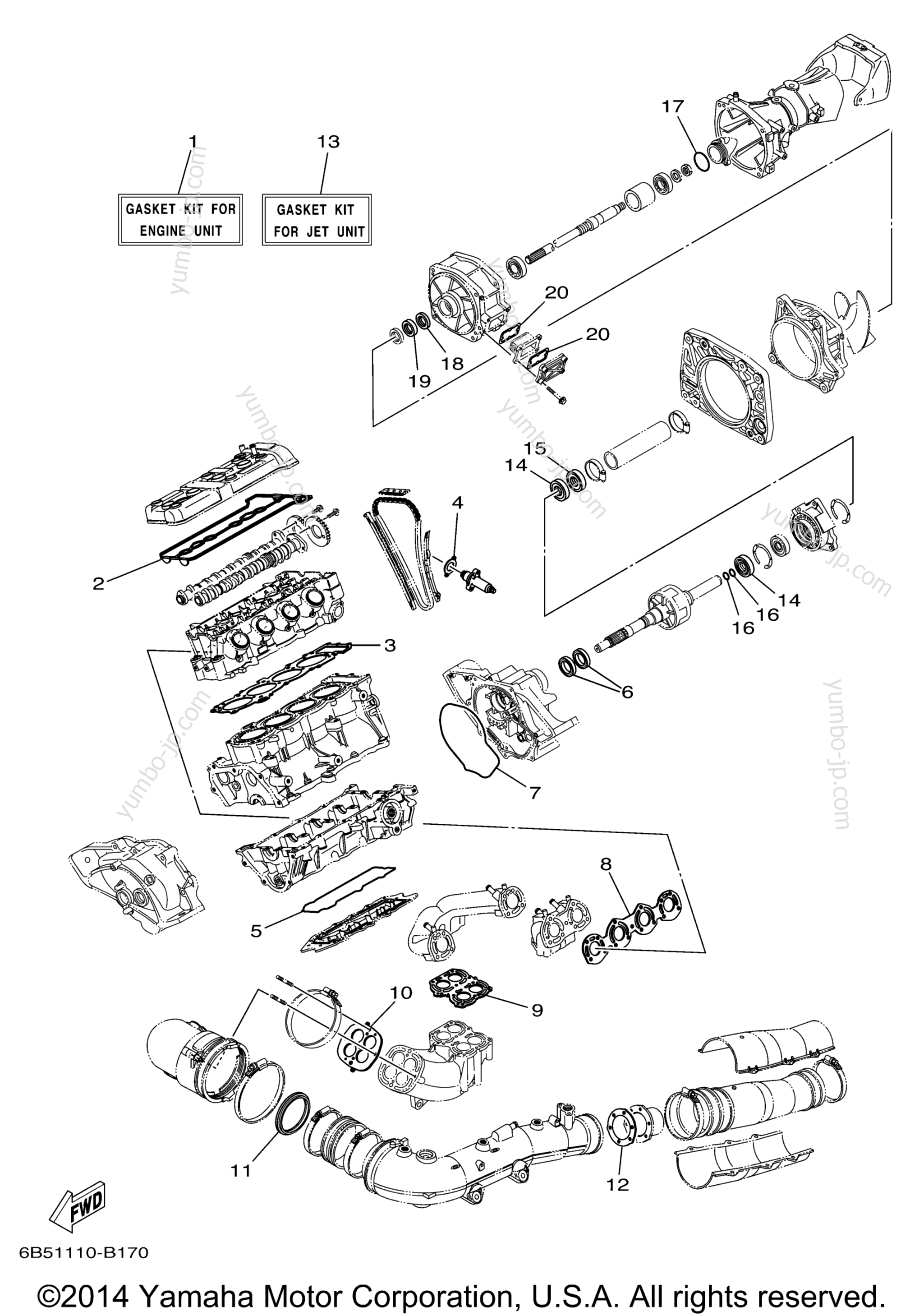 Repair Kit для катеров YAMAHA AR230 (SRT1000BD) 2005 г.