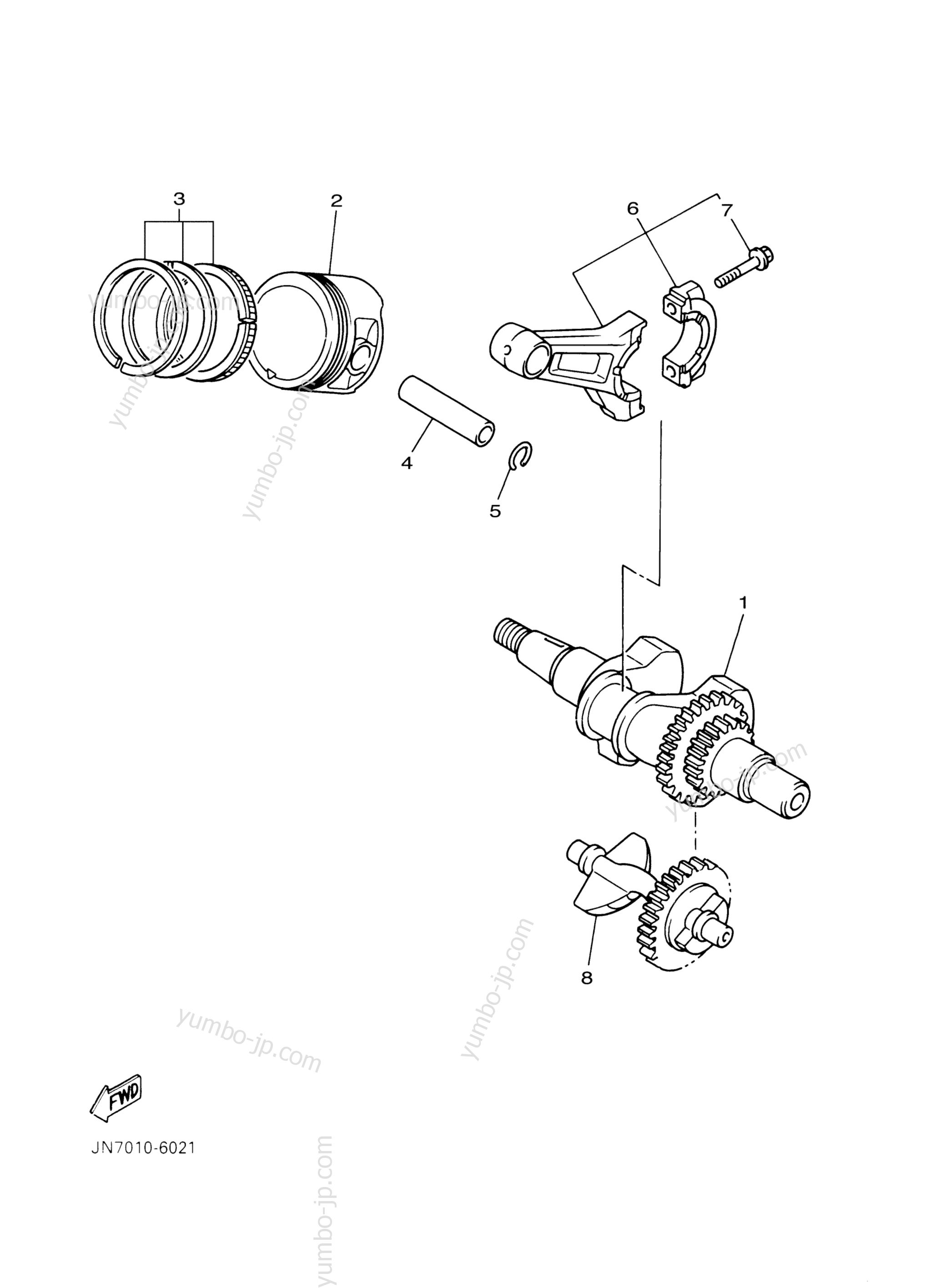 Crankshaft & Piston для катеров YAMAHA YDRAXSVL_3 2013 г.