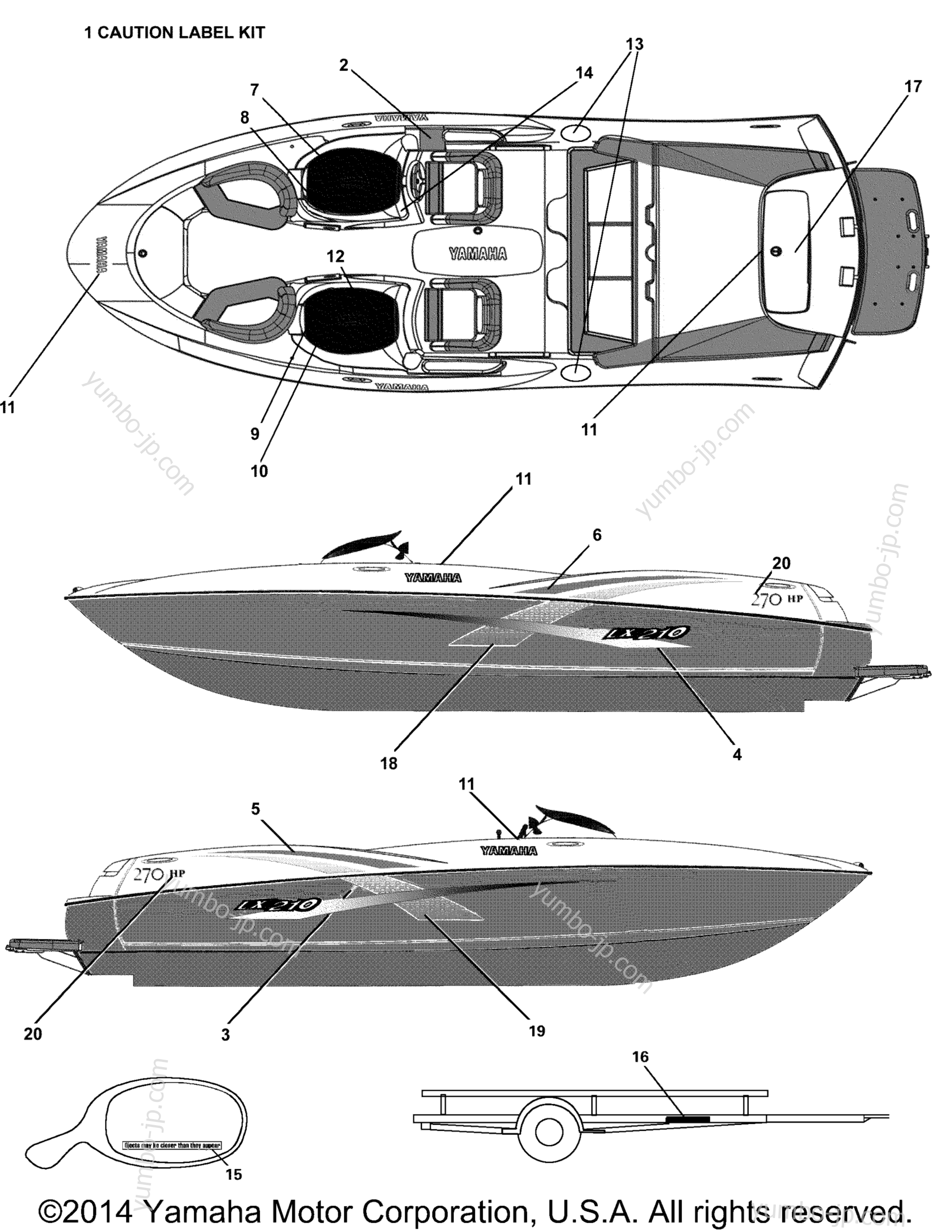 Graphics for boats YAMAHA LX210 (LST1200AC) 2004 year