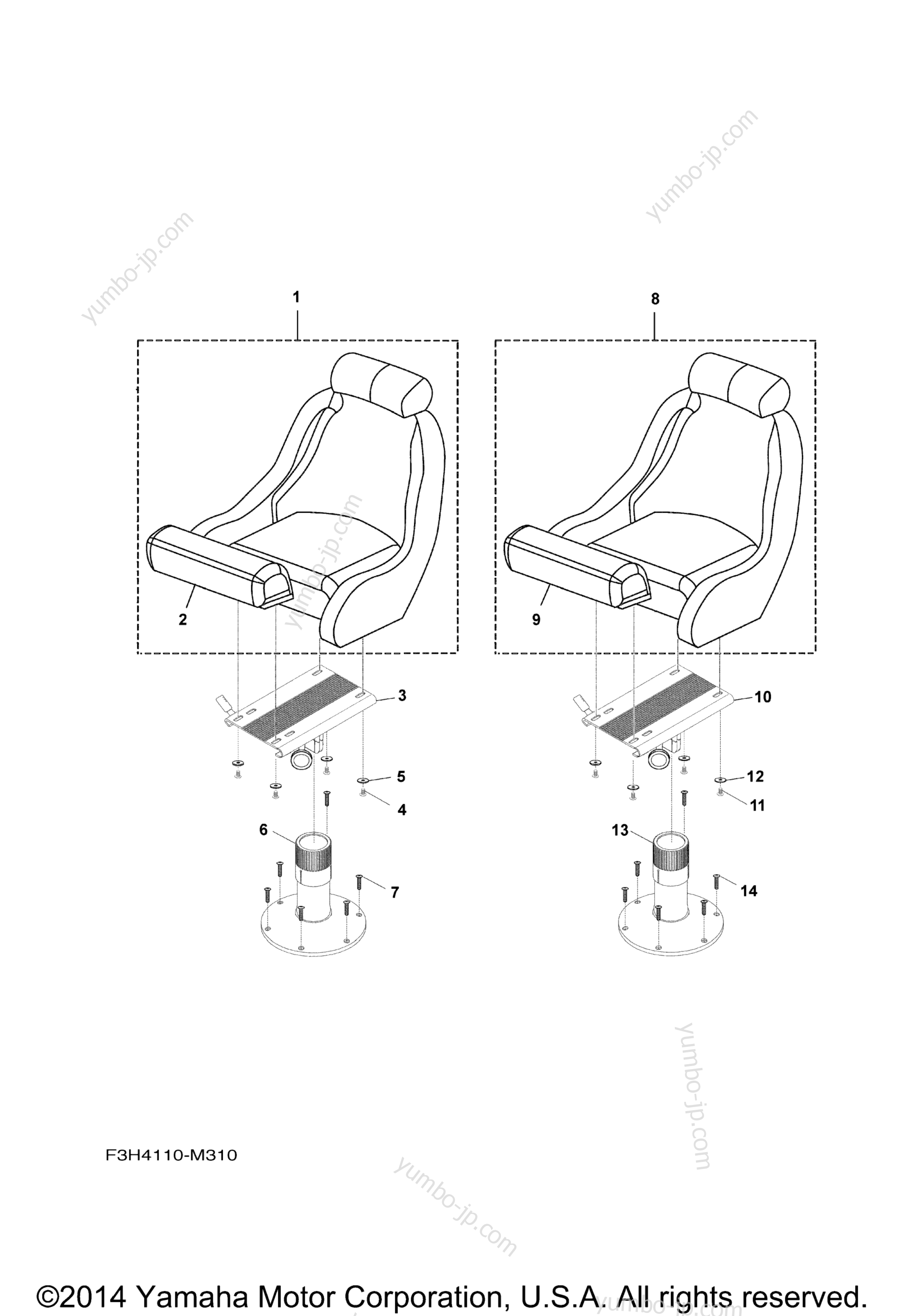 Swivel Seat для катеров YAMAHA 242 LIMITED (SXT1800JN) 2014 г.
