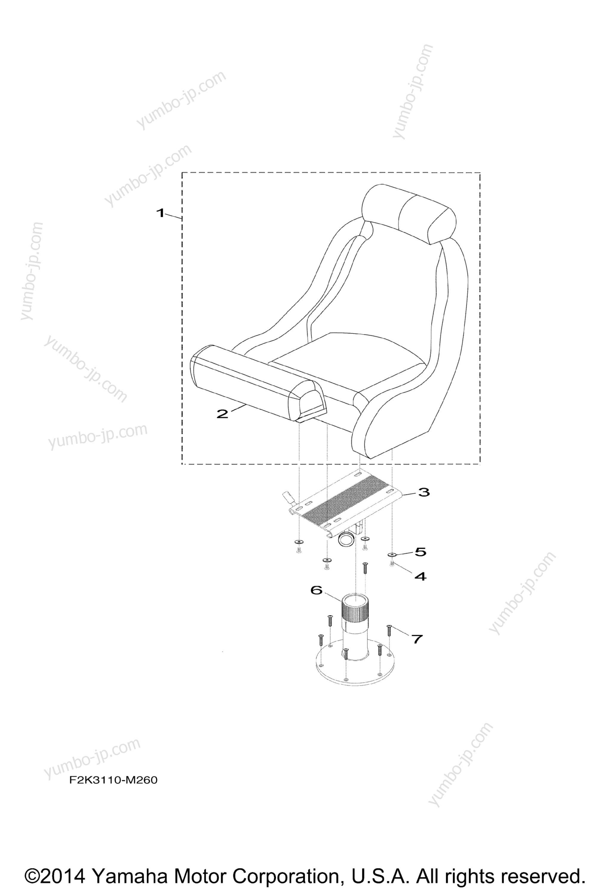 Swivel Seat для катеров YAMAHA AR210 (LAT1100BP) 2015 г.