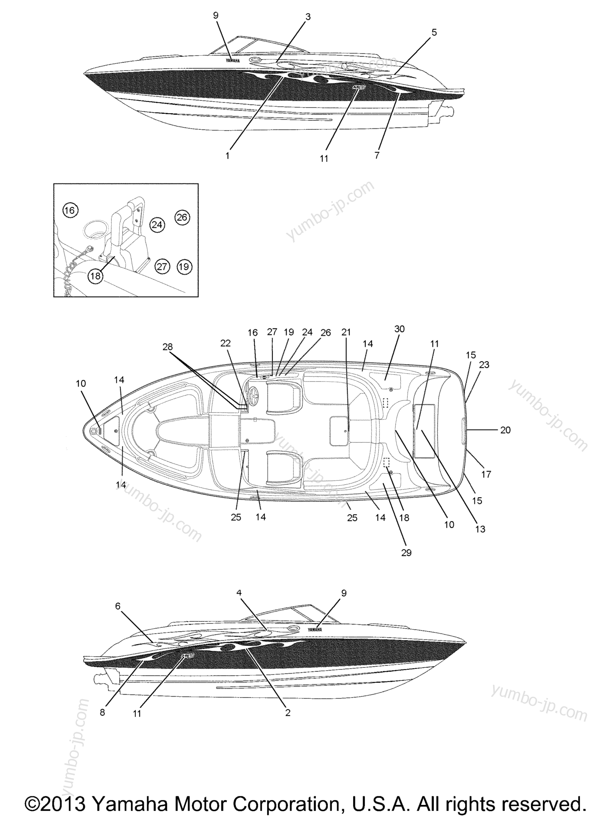 Graphics for boats YAMAHA AR230 (CALIF.) (SRT1000BCC) CA 2004 year