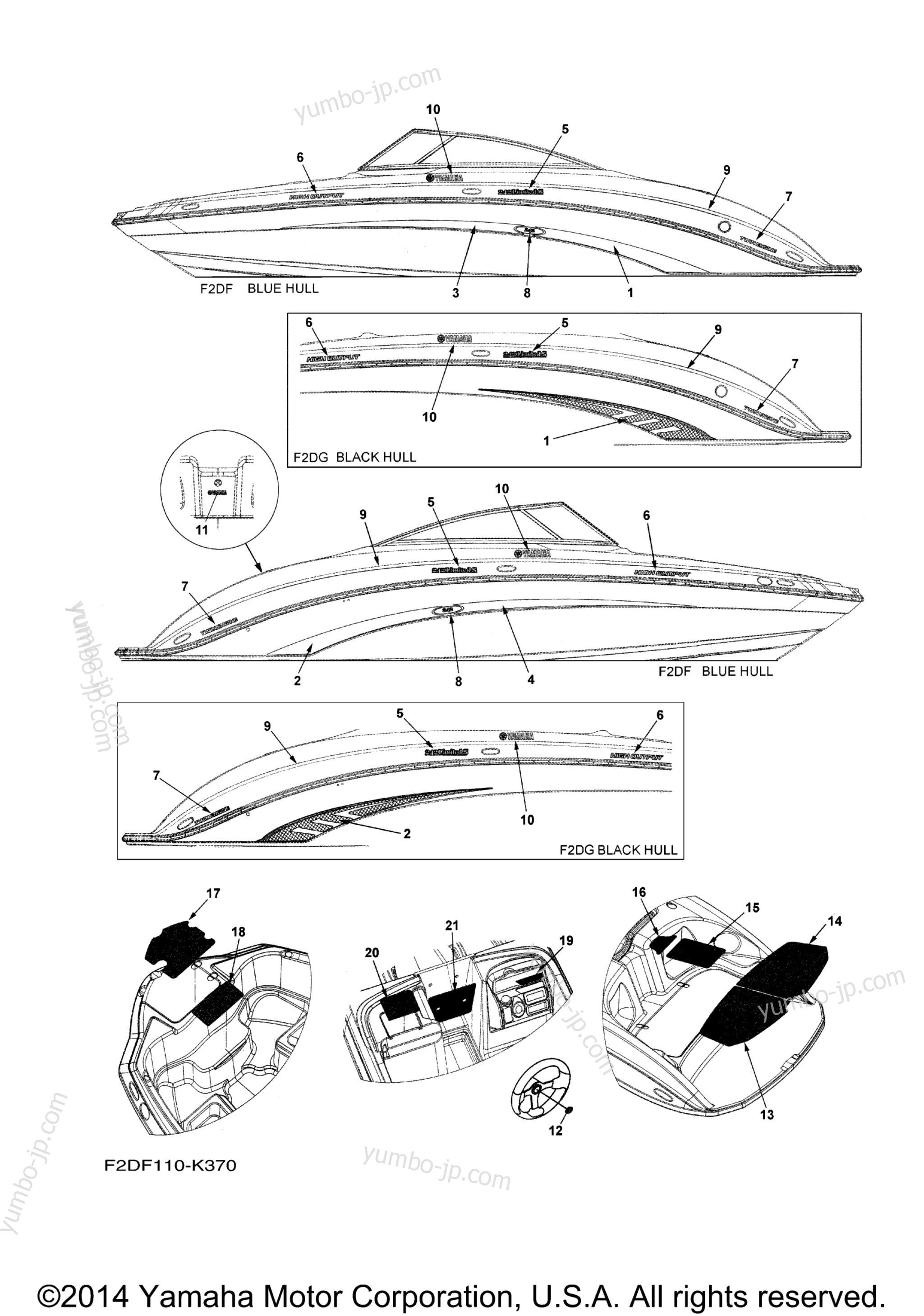 Graphics & Mats для катеров YAMAHA 242 LIMITED S (SXT1800GK) 2011 г.