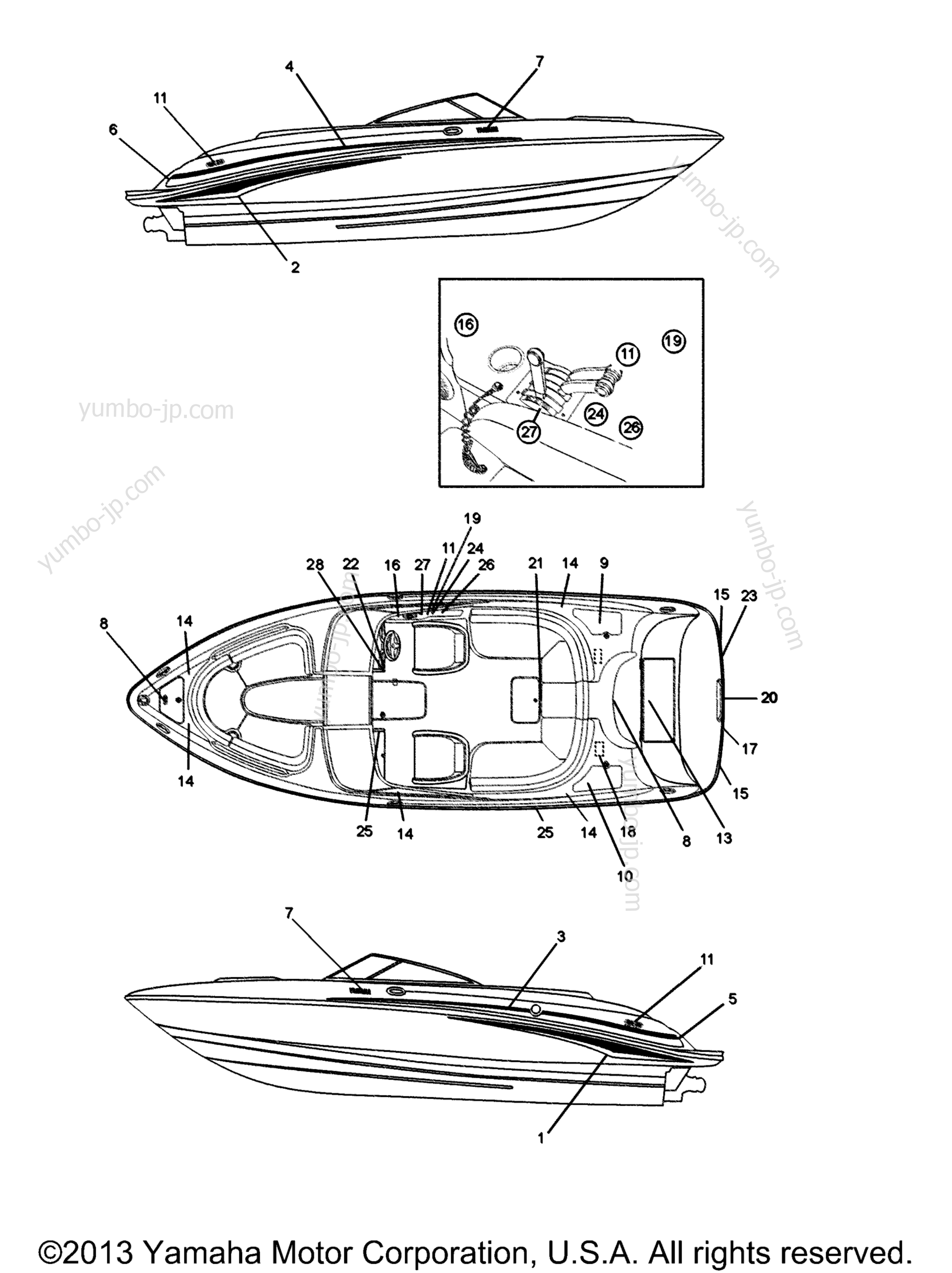 Graphics for boats YAMAHA SR230 (Cali.) (SRT1000CC) CA 2004 year
