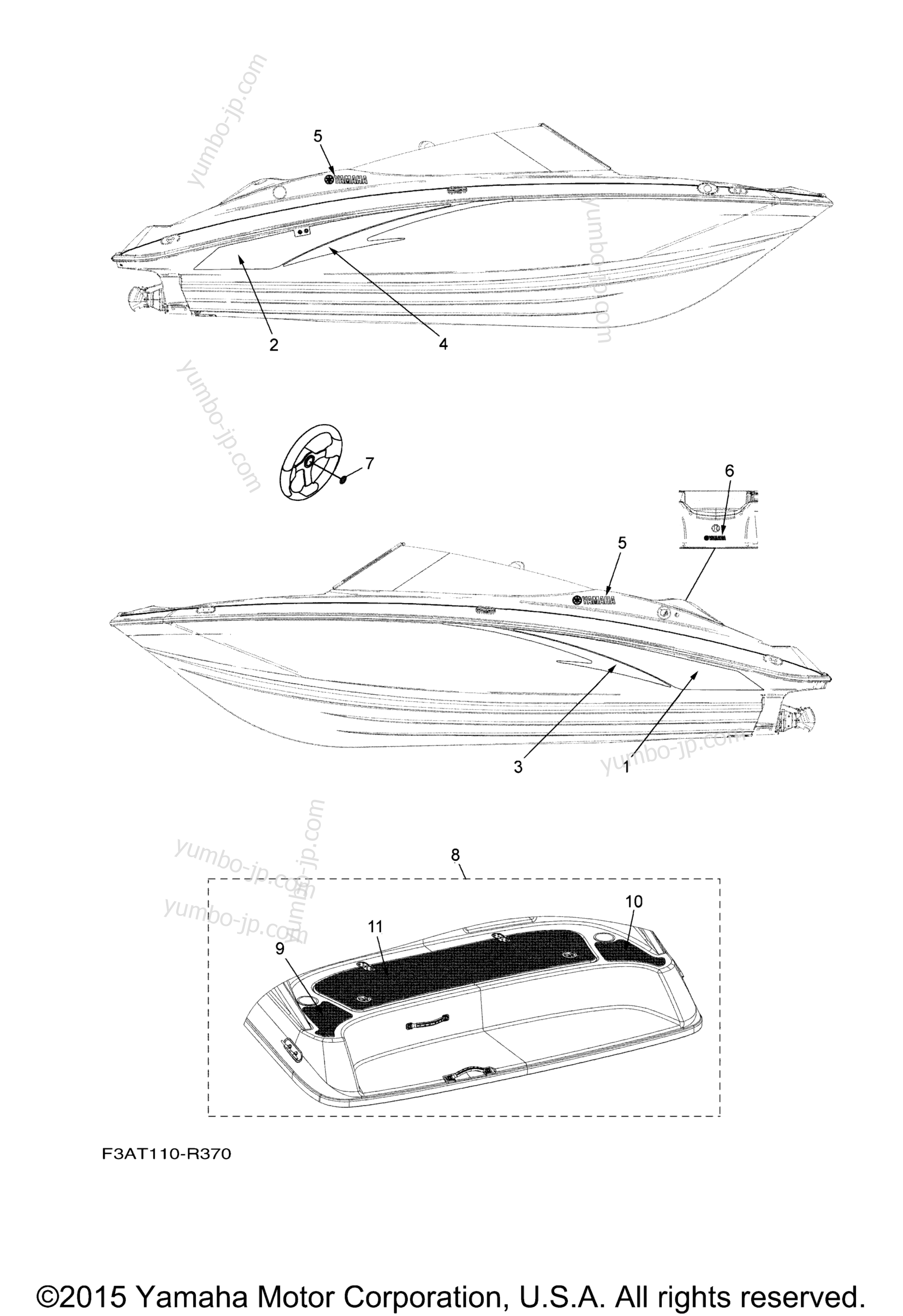Graphics & Mats for boats YAMAHA AR190 (RX1800ARB) CA 2016 year