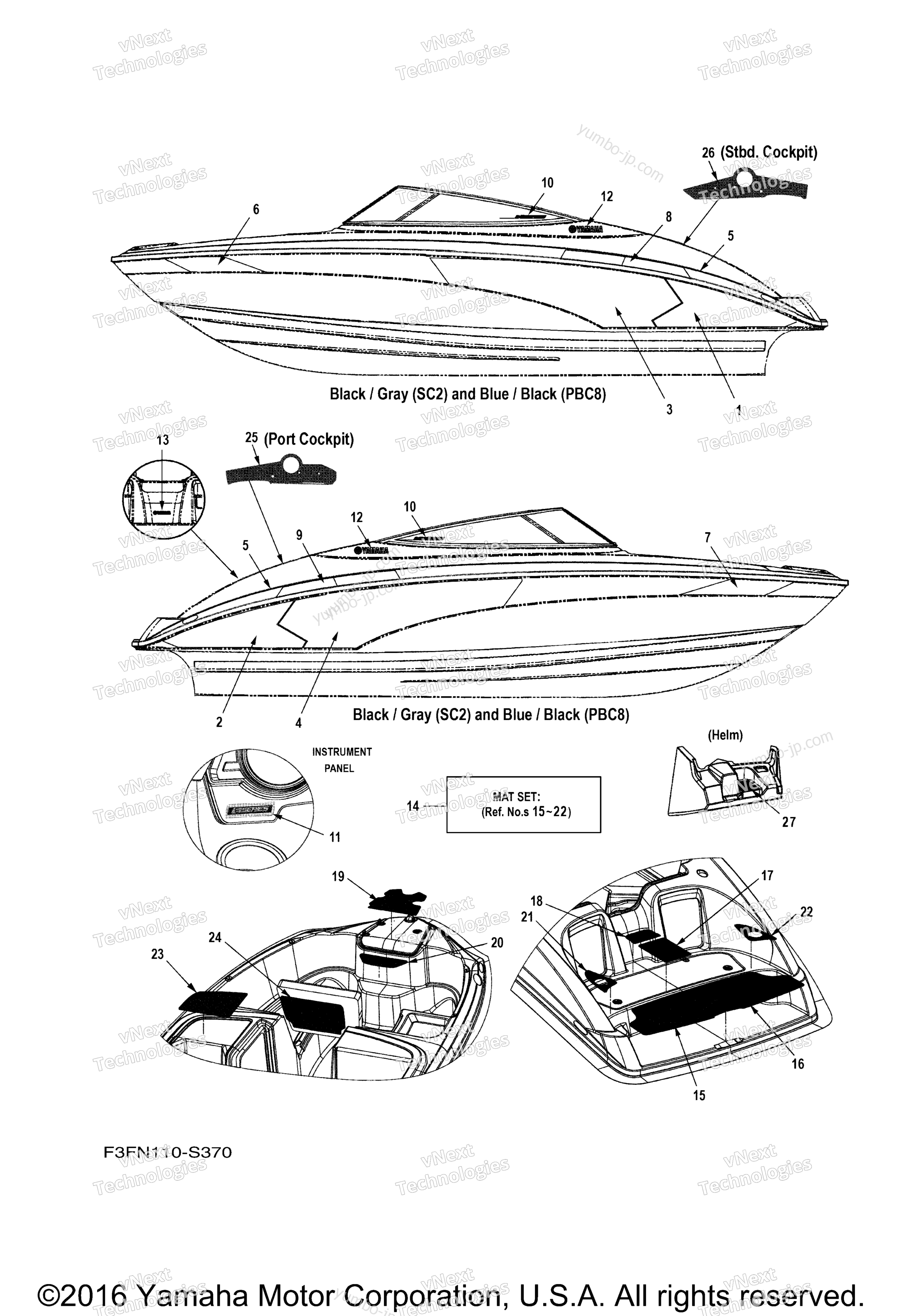 Graphics & Mats for boats YAMAHA 242X E SERIES (SAT1800ES) 2017 year