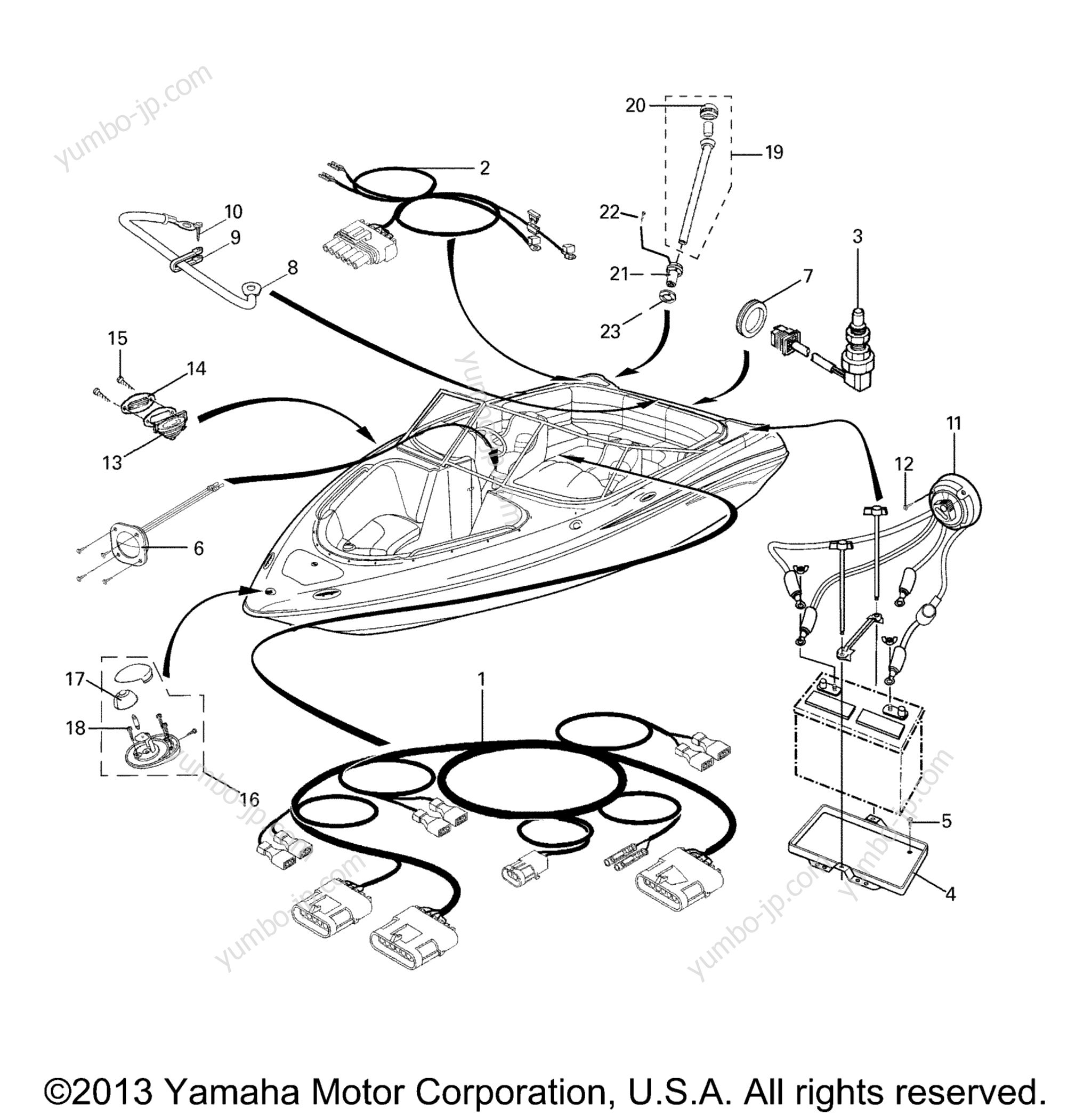 Electrical 3 for boats YAMAHA SX230 (SRT1000AE) 2006 year