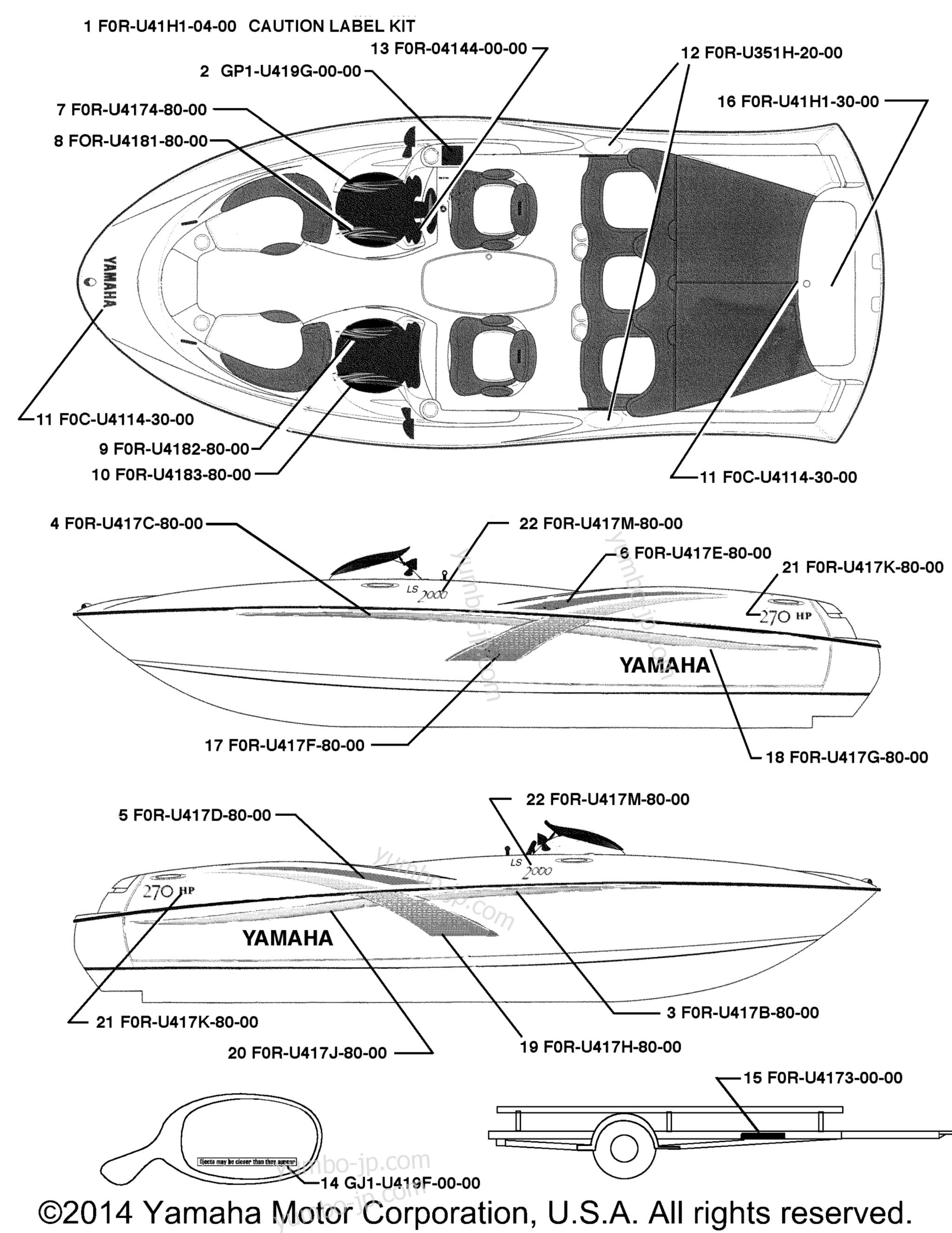 Graphics для катеров YAMAHA LS2000 (LST1200B) CA 2003 г.