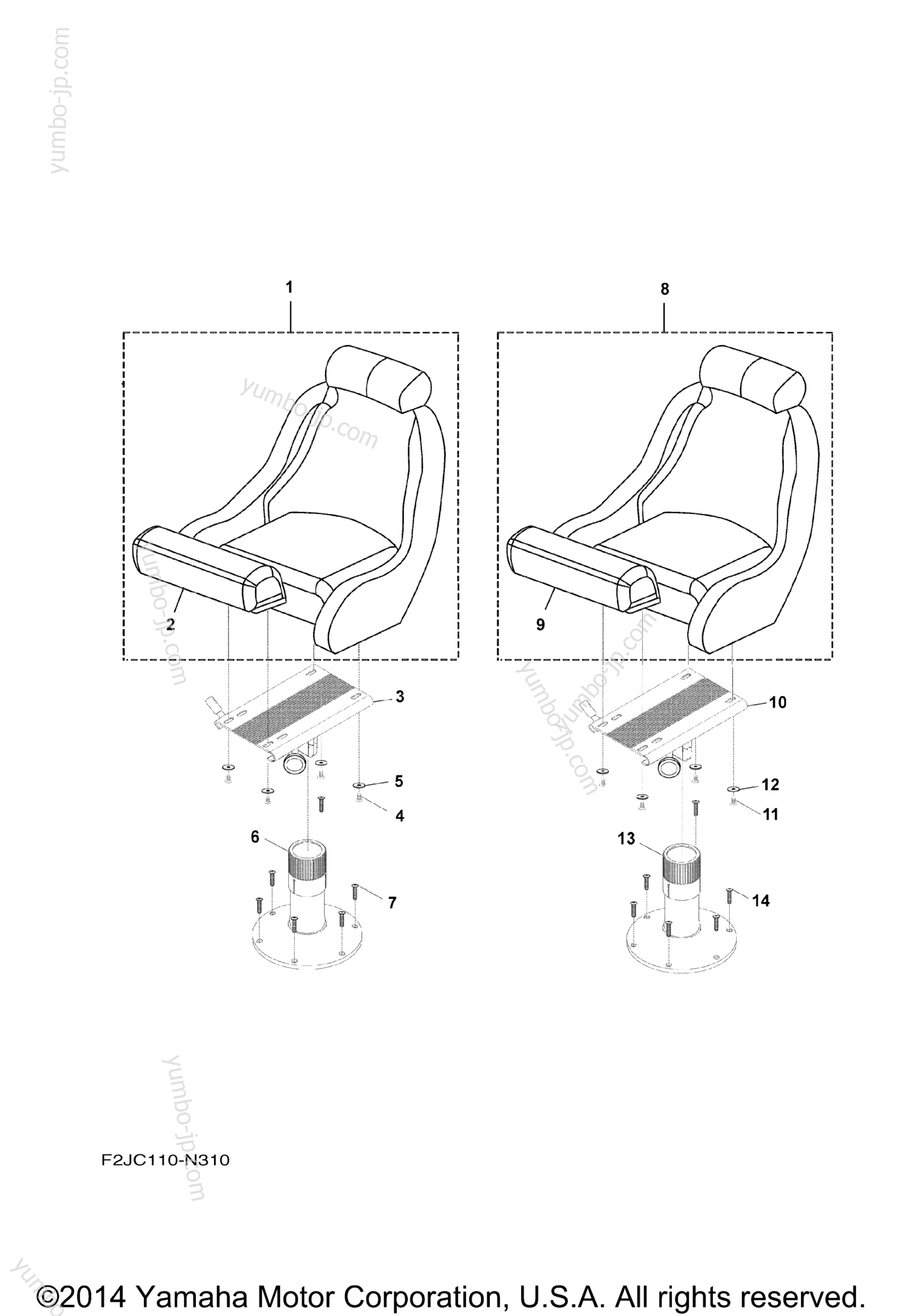 Swivel Seat для катеров YAMAHA 212SS (XAT1800CN) 2014 г.