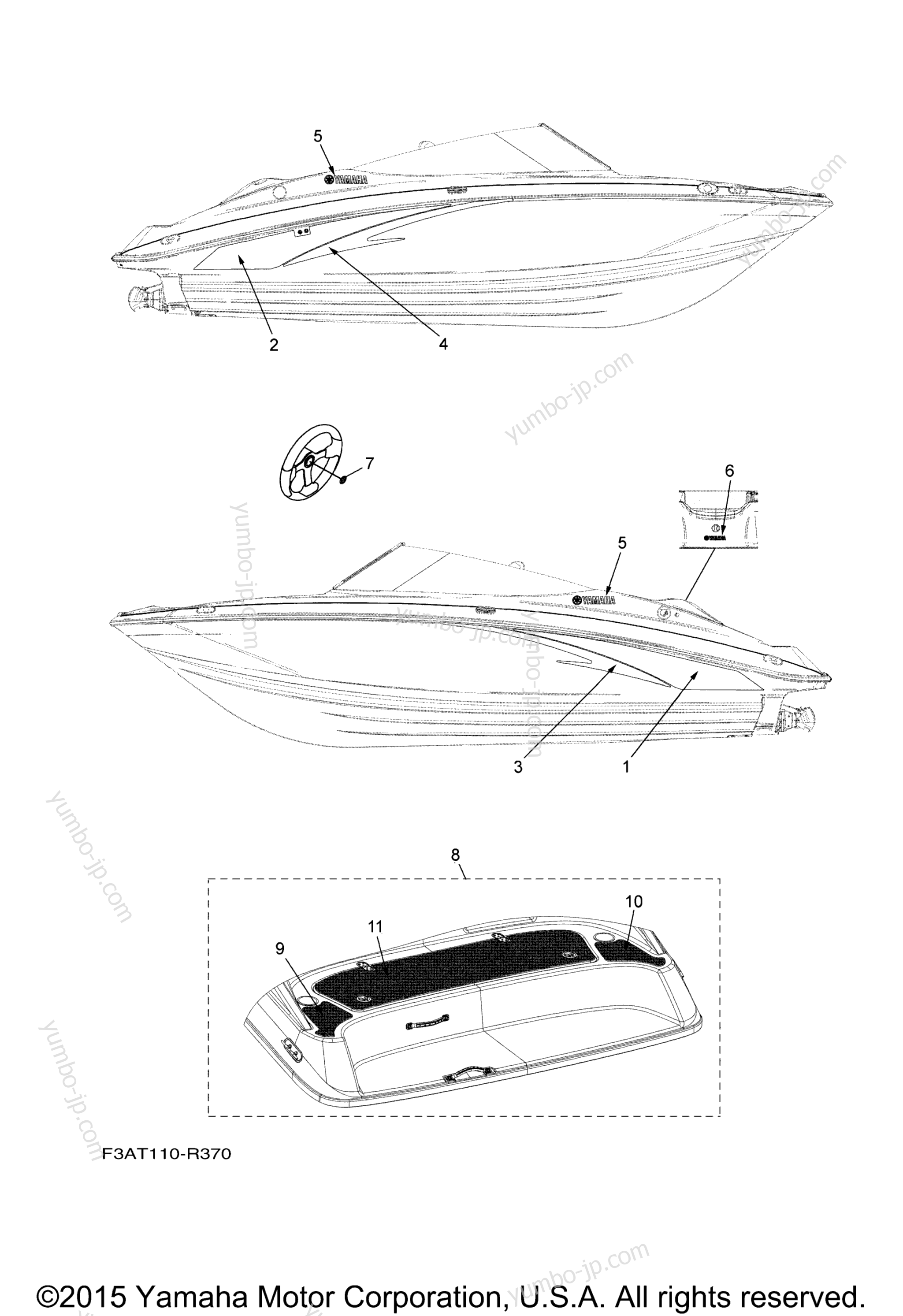 Graphics & Mats for boats YAMAHA AR190 (RX1800AR) 2016 year