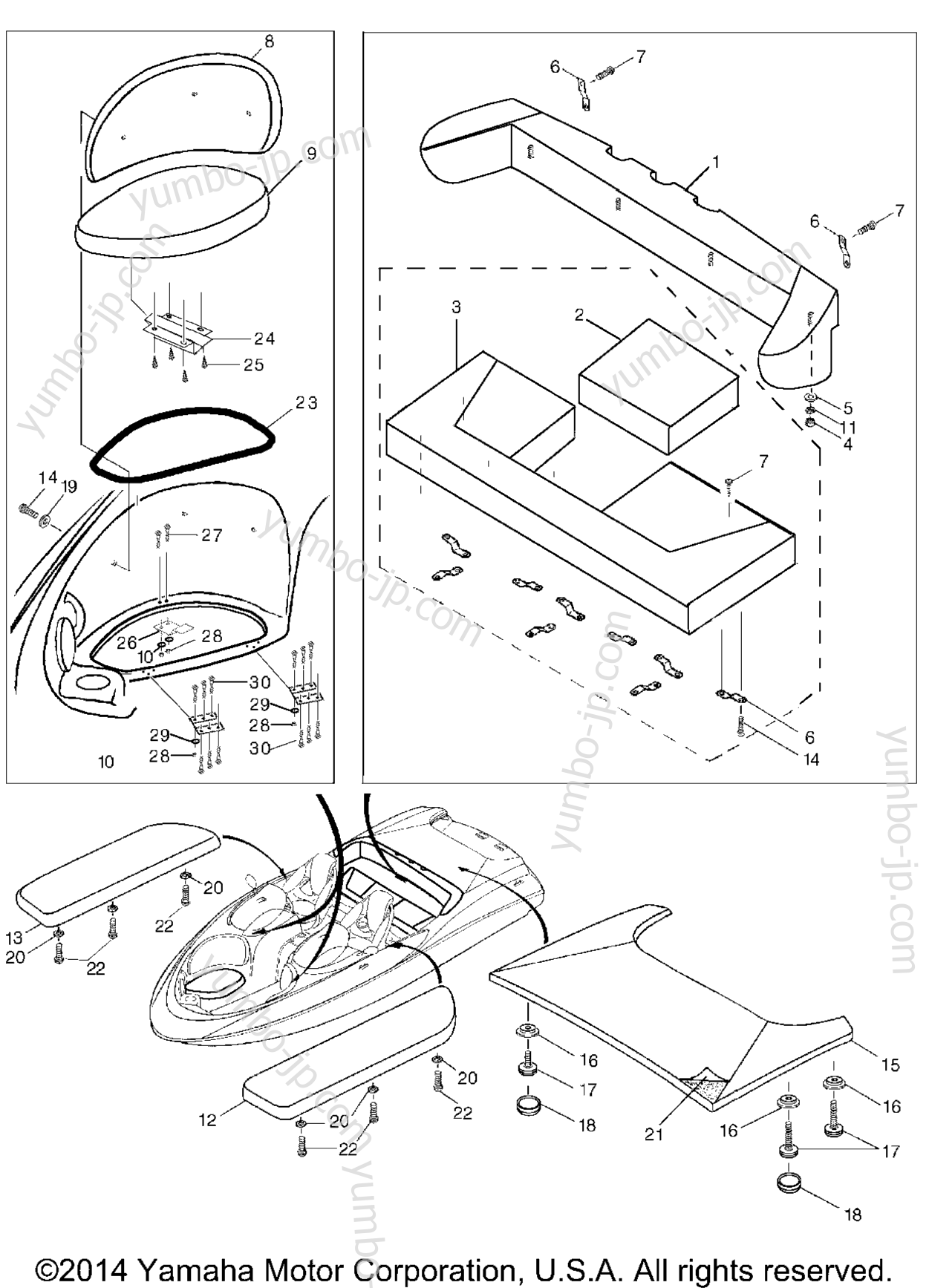 Seat Cushion для катеров YAMAHA AR210 (LST1200DD) 2005 г.