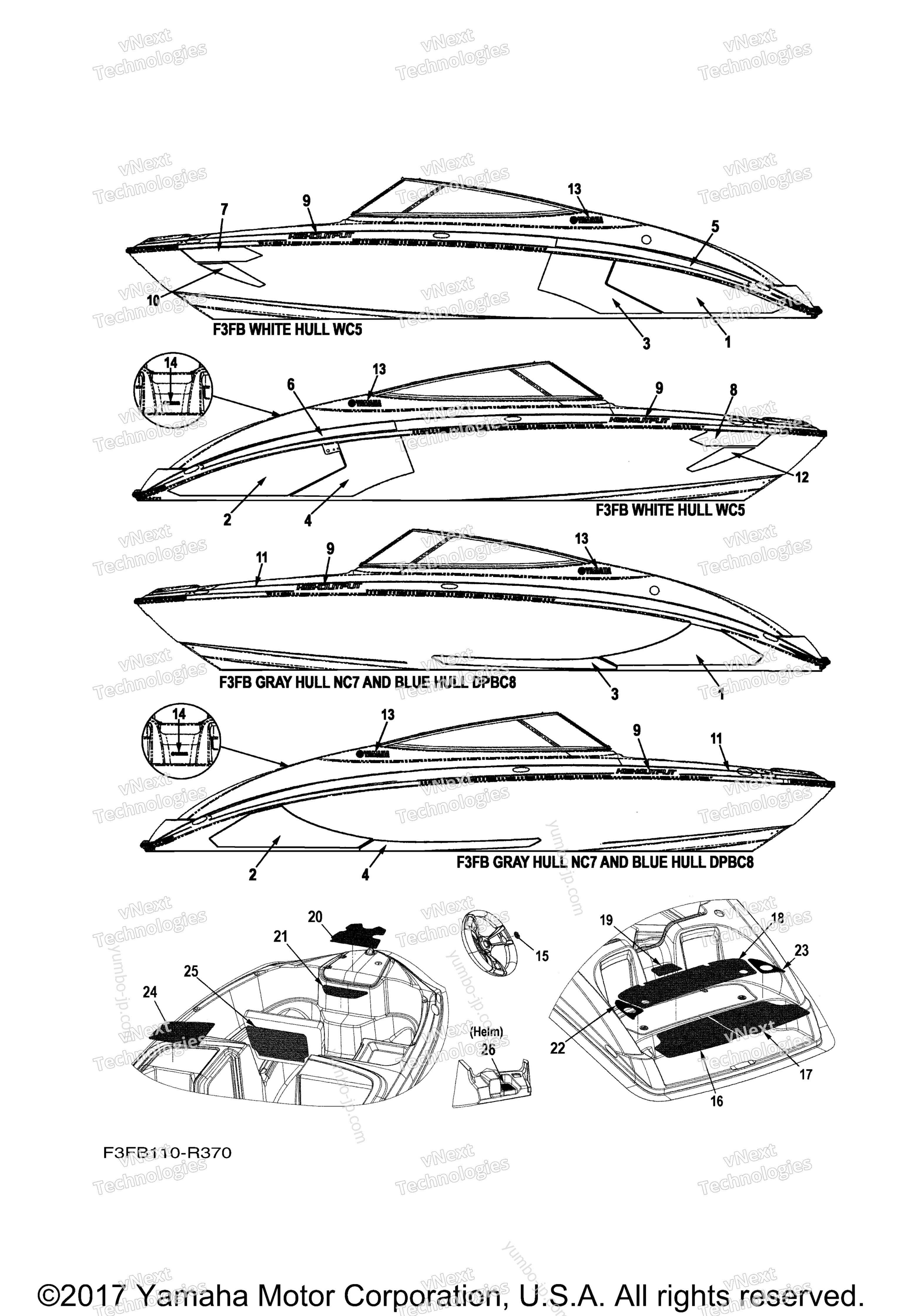 Graphics & Mats for boats YAMAHA AR240 HO CALIFORNIA (SAT1800ALR) CA 2016 year