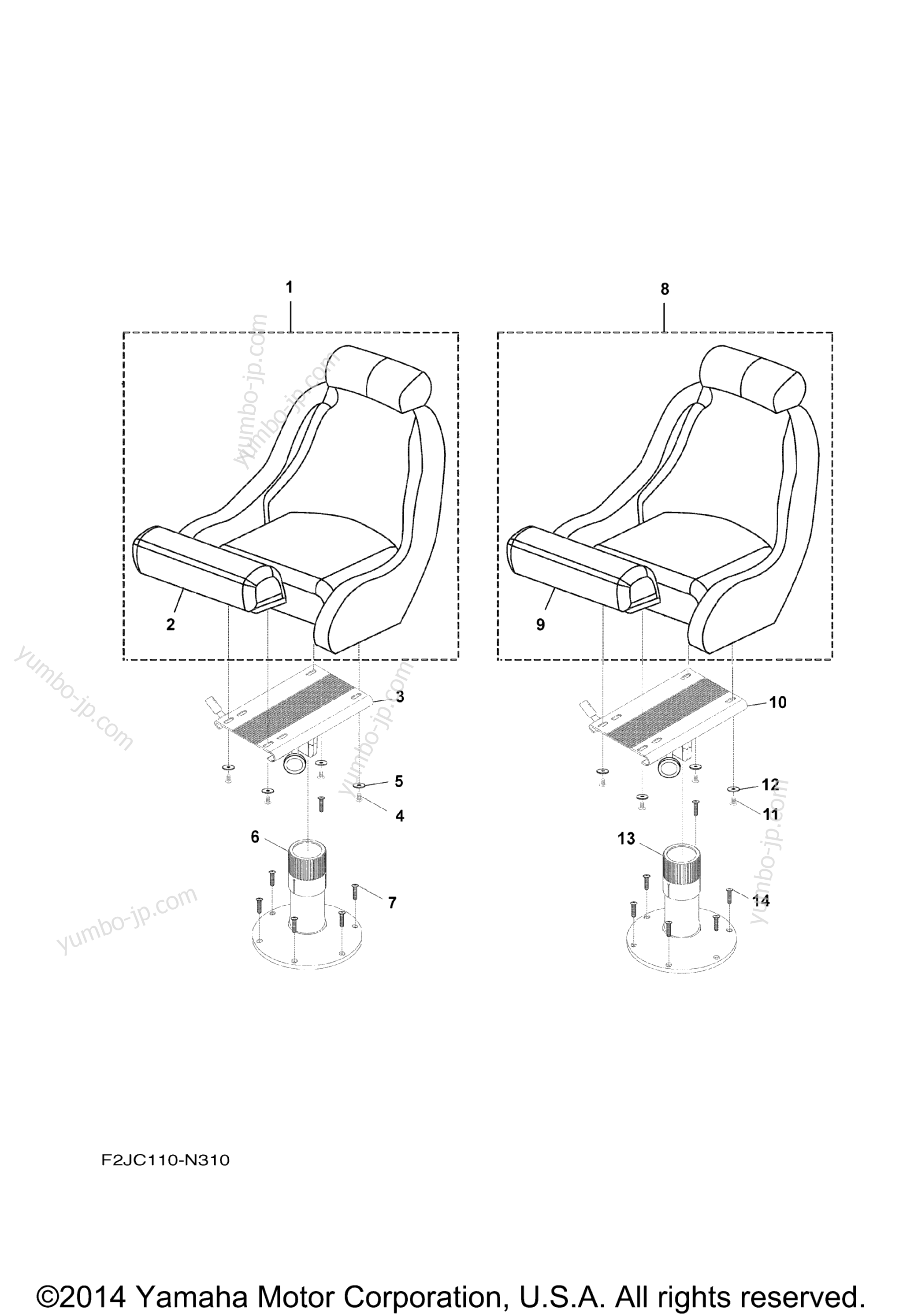 Swivel Seat для катеров YAMAHA SX210 (LAT1100BN) 2014 г.
