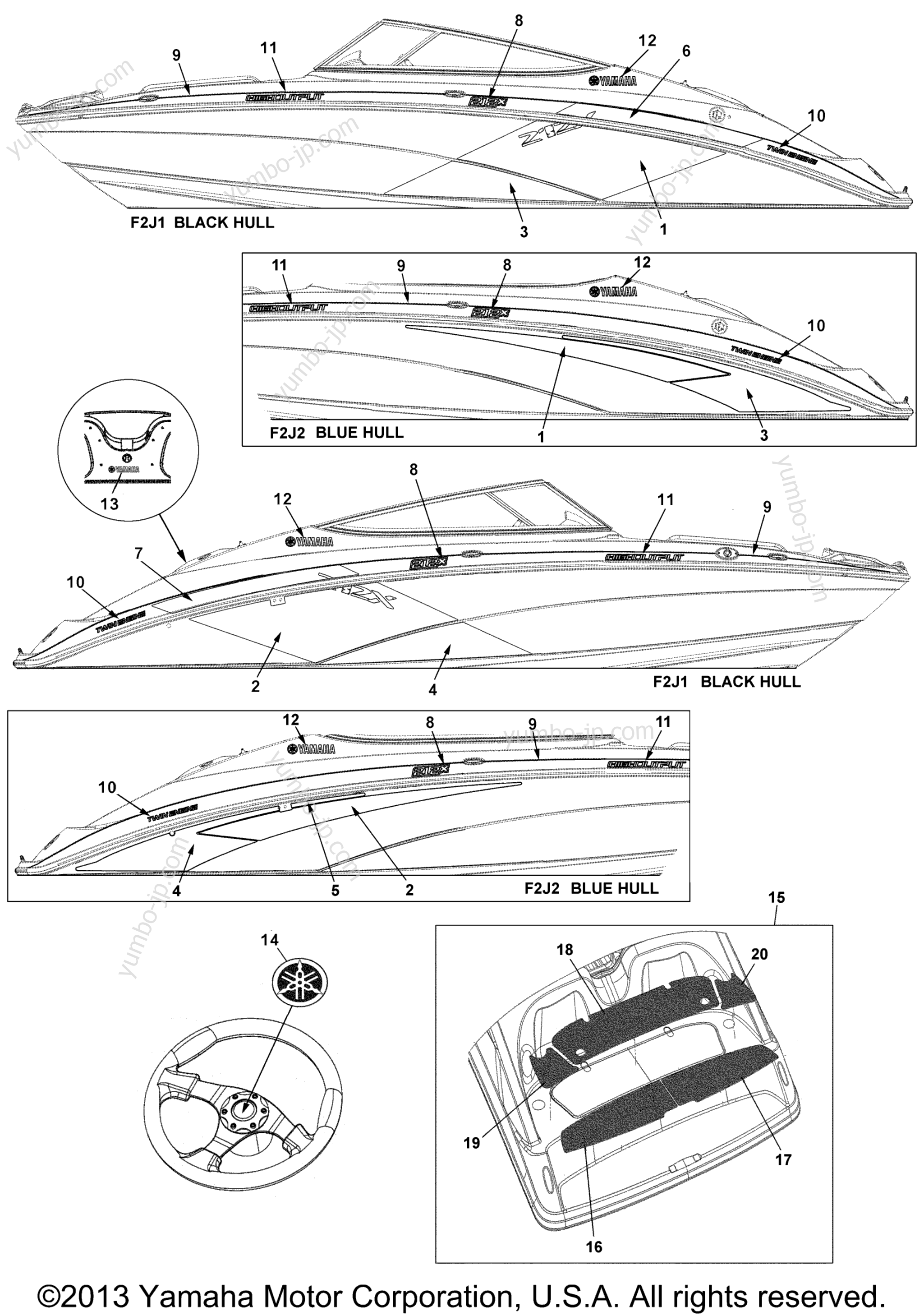 Graphics & Mats for boats YAMAHA 212X (XAT1800AL) 2012 year