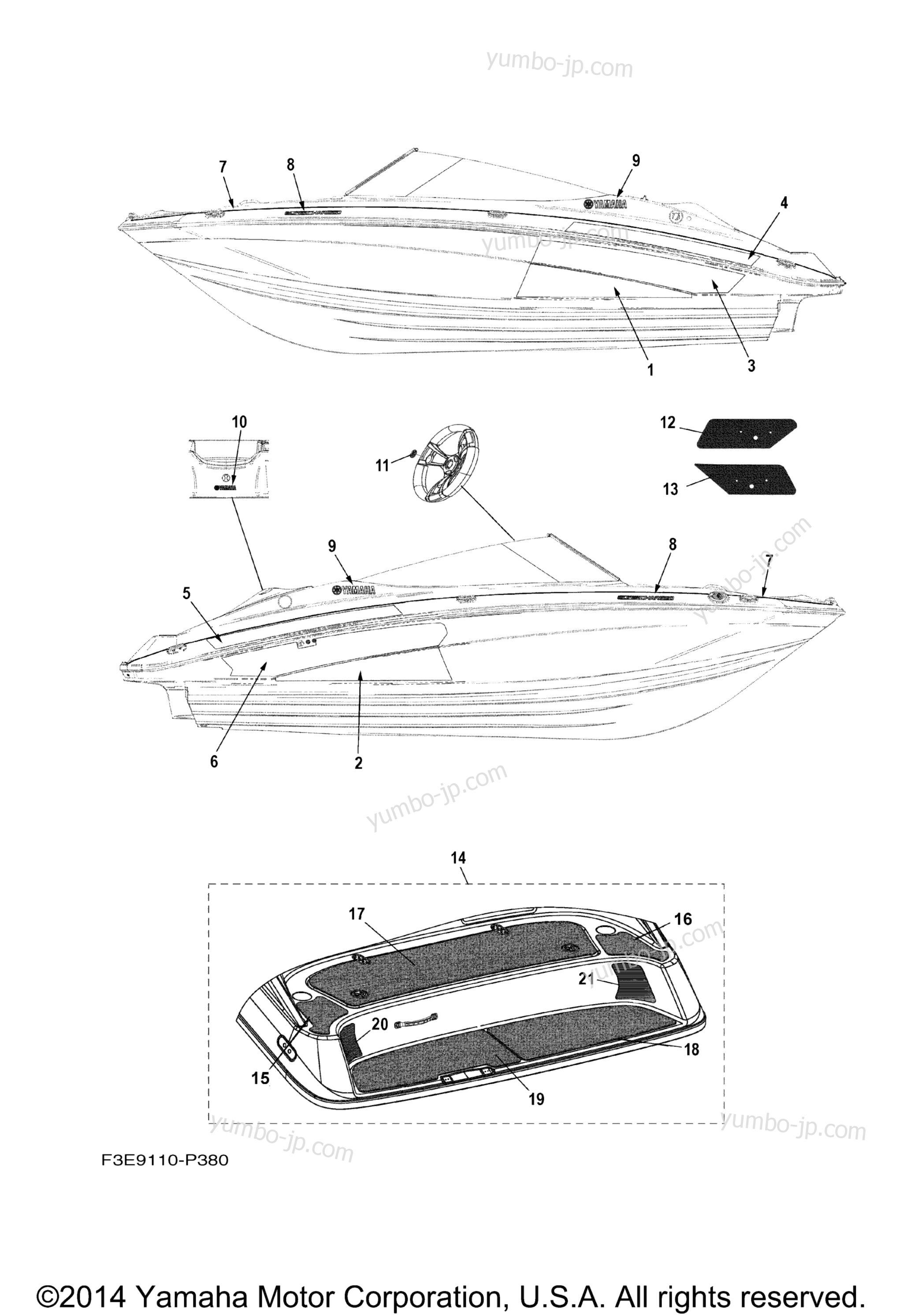 Graphics & Mats for boats YAMAHA AR192 (RM1800BP) 2015 year
