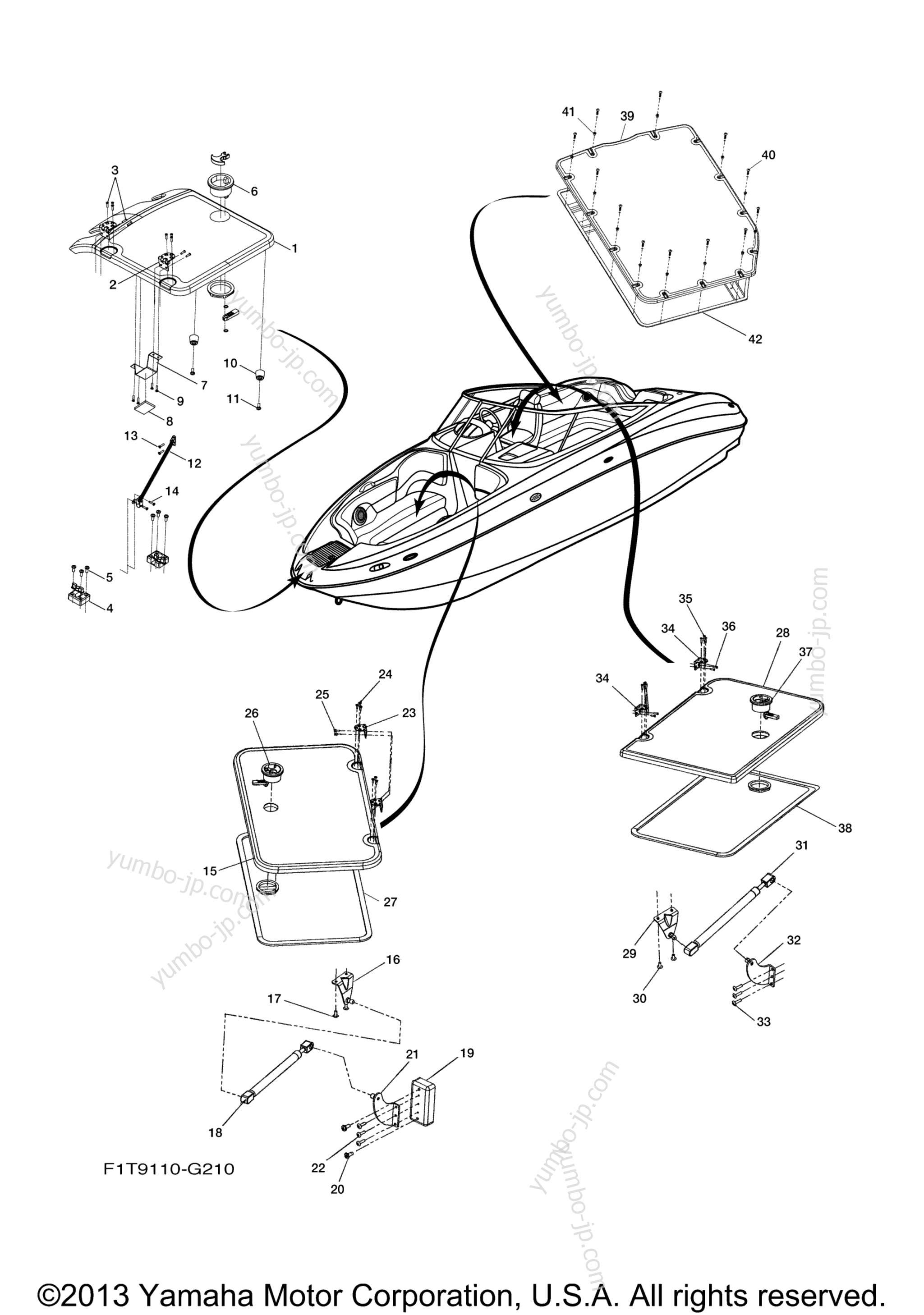 Deck Hatch 1 для катеров YAMAHA 212SS (FAT1100BG) 2008 г.