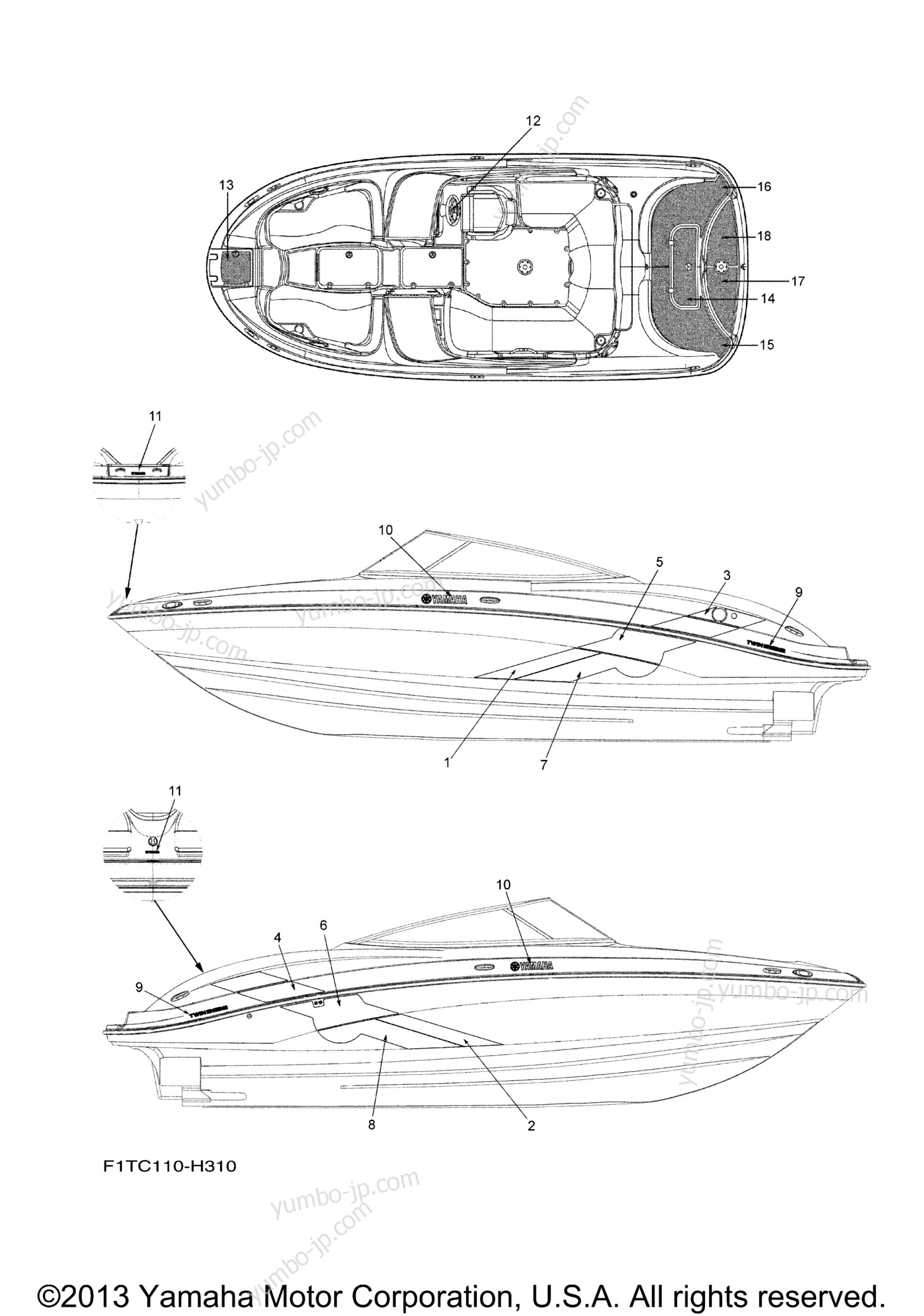 Graphics для катеров YAMAHA AR210 (FRT1100AH) 2009 г.