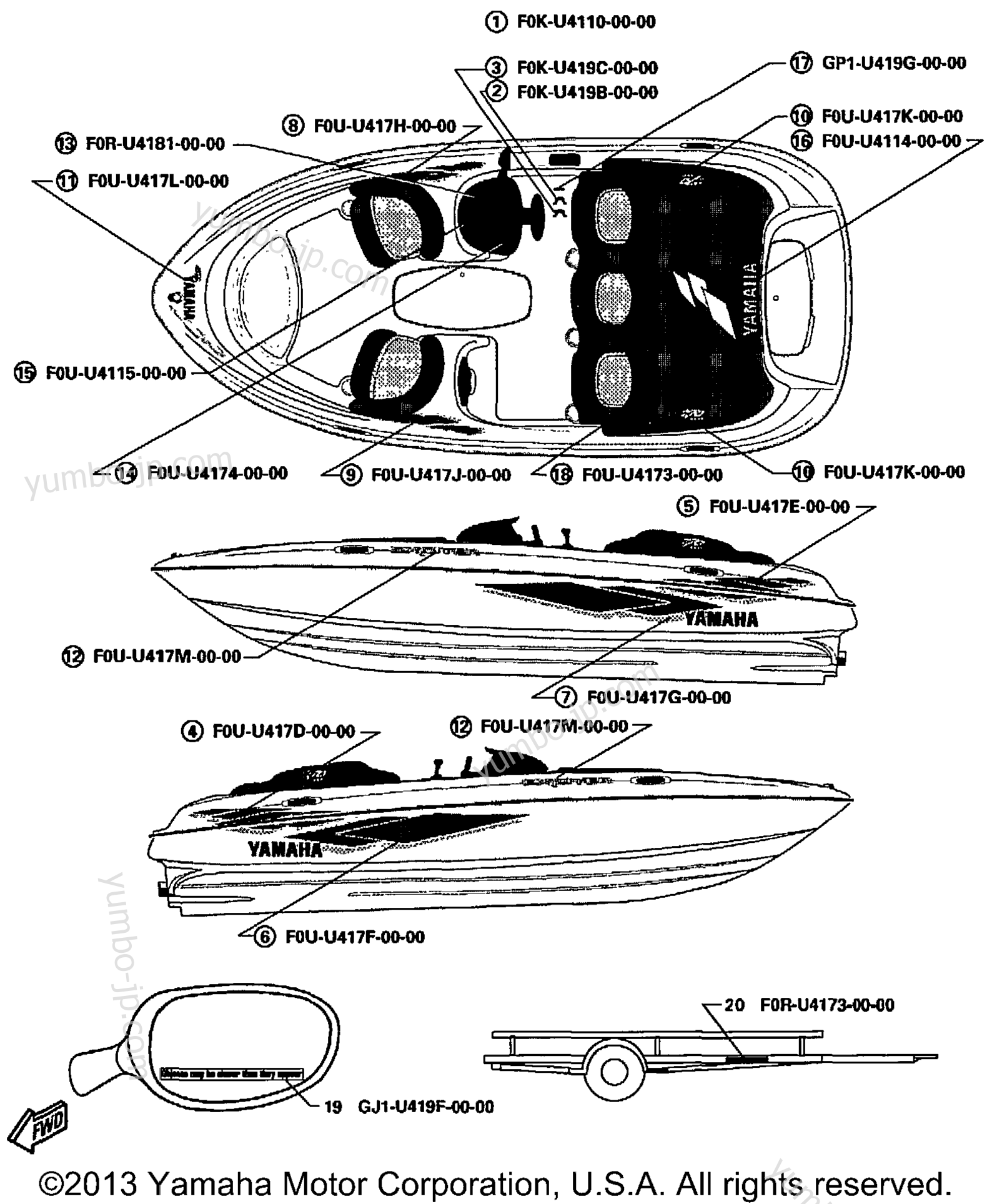 Graphics for boats YAMAHA EXCITER 270 (EXT1200X) 1999 year