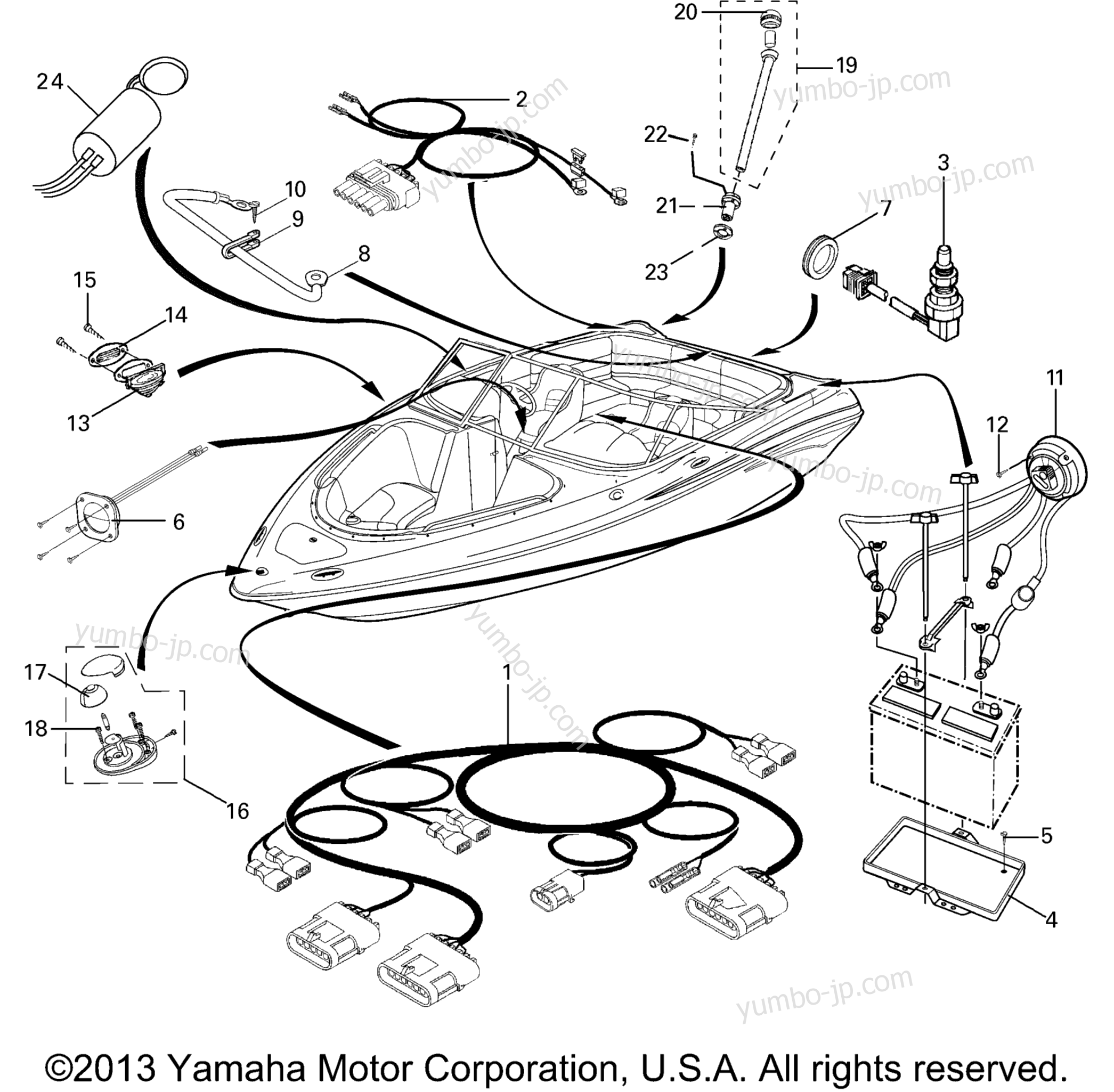 Electrical 3 для катеров YAMAHA SX230 HO (Black) (SRT1100AE) 2006 г.
