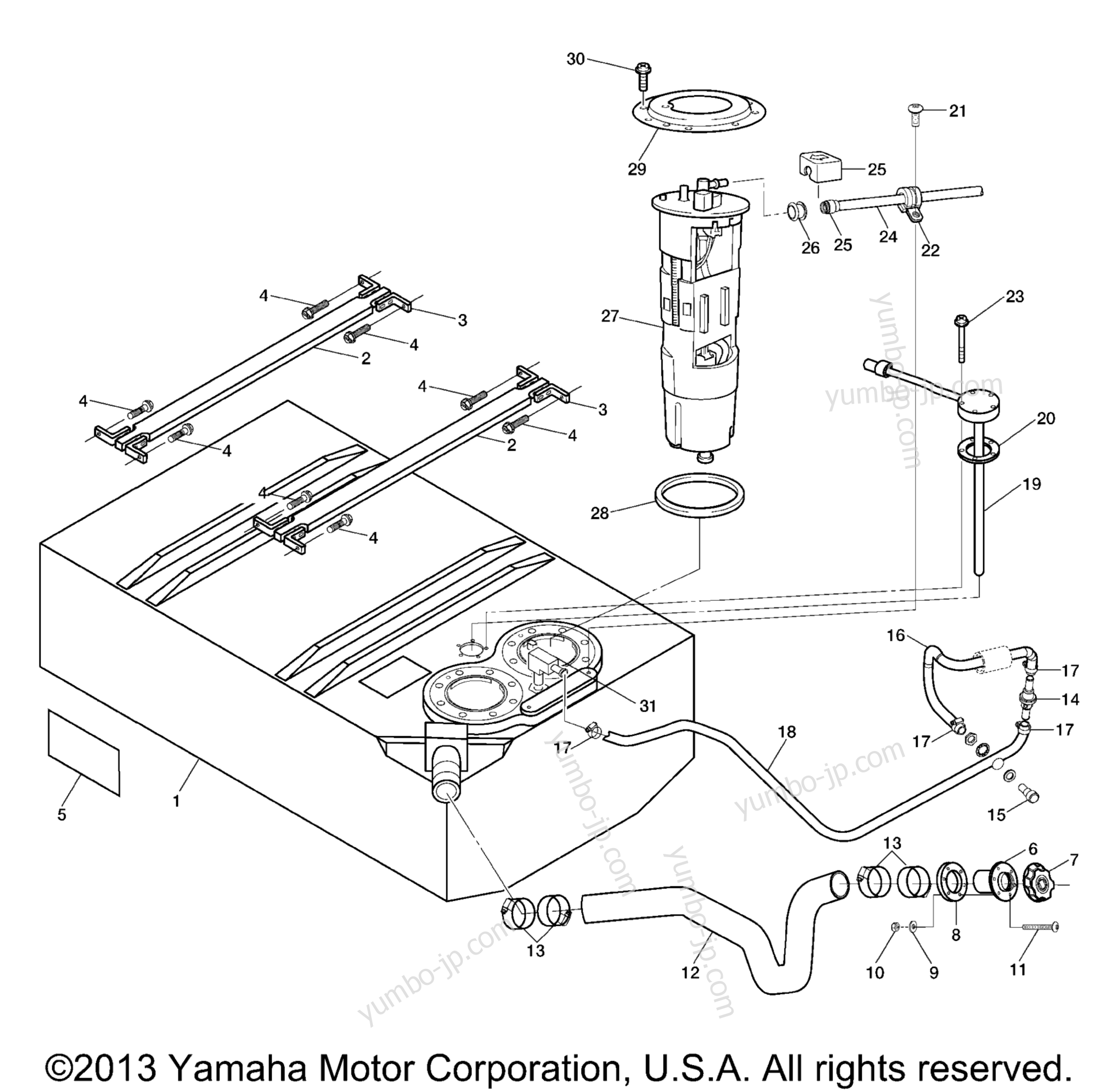 Топливный бак для катеров YAMAHA SR230 (Cali.) (SRT1000CC) CA 2004 г.