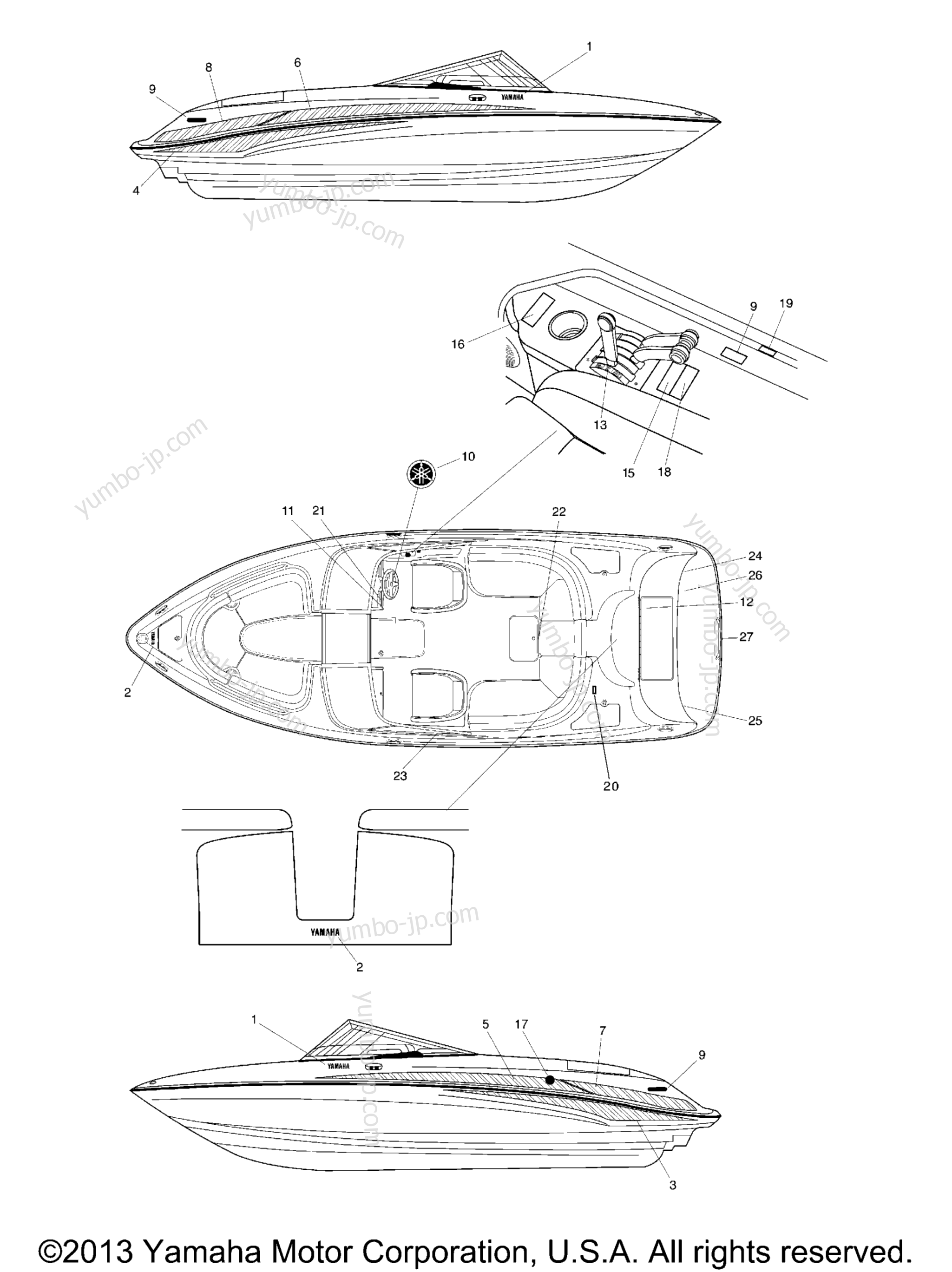 Graphics for boats YAMAHA SR230 (CALIF) (SRT1000CB) CA 2003 year