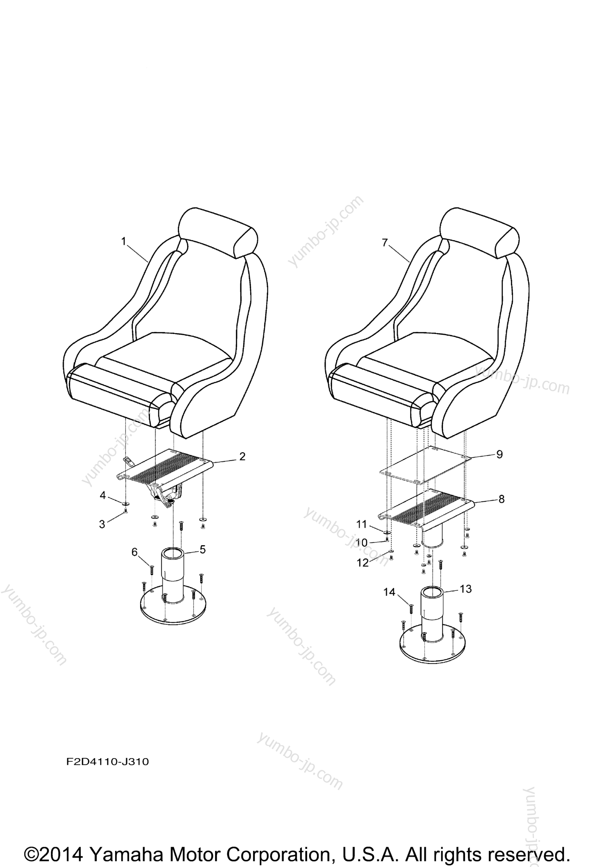 Swivel Seat для катеров YAMAHA SX240 HIGH OUTPUT (SXT1800EJ) 2010 г.