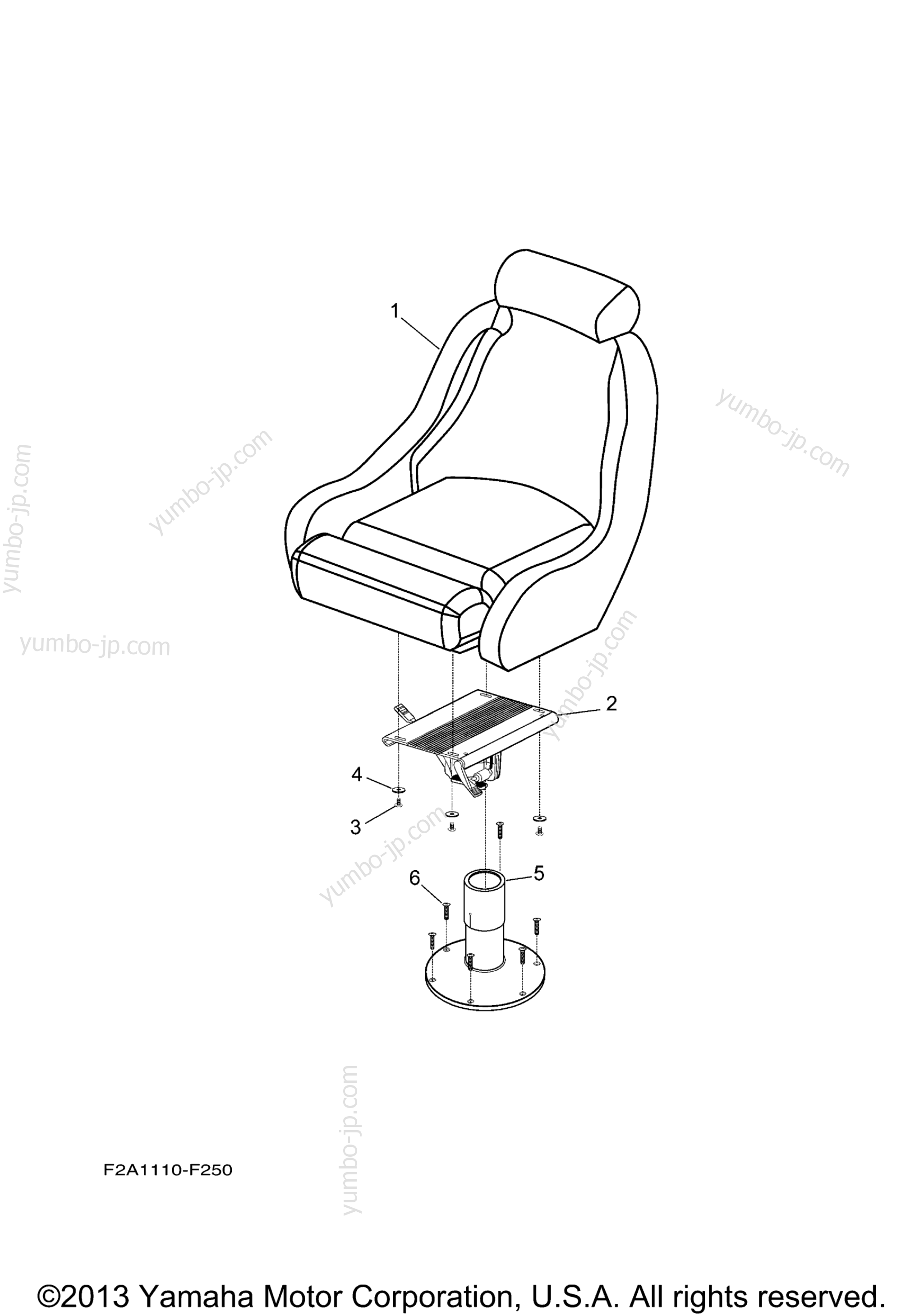Swivel Seat для катеров YAMAHA SX230 HIGH OUTPUT (SXT1100DLH) CA 2009 г.
