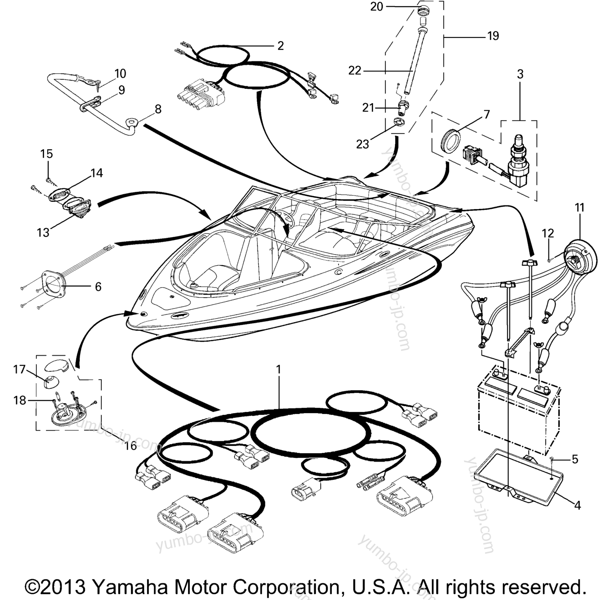Electrical 3 for boats YAMAHA SR230 (CALIF) (SRT1000CB) CA 2003 year