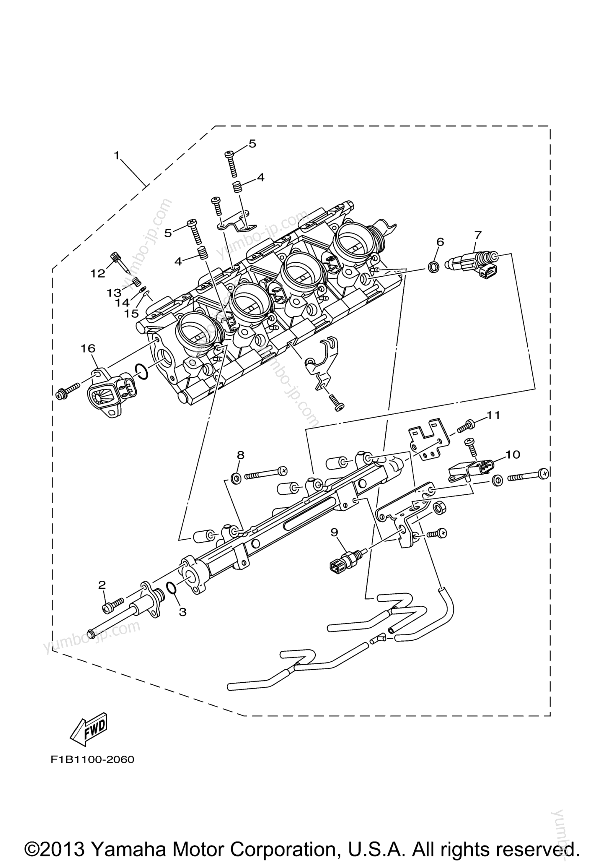 Fuel Injection для катеров YAMAHA SR230 (Cali.) (SRT1000CC) CA 2004 г.