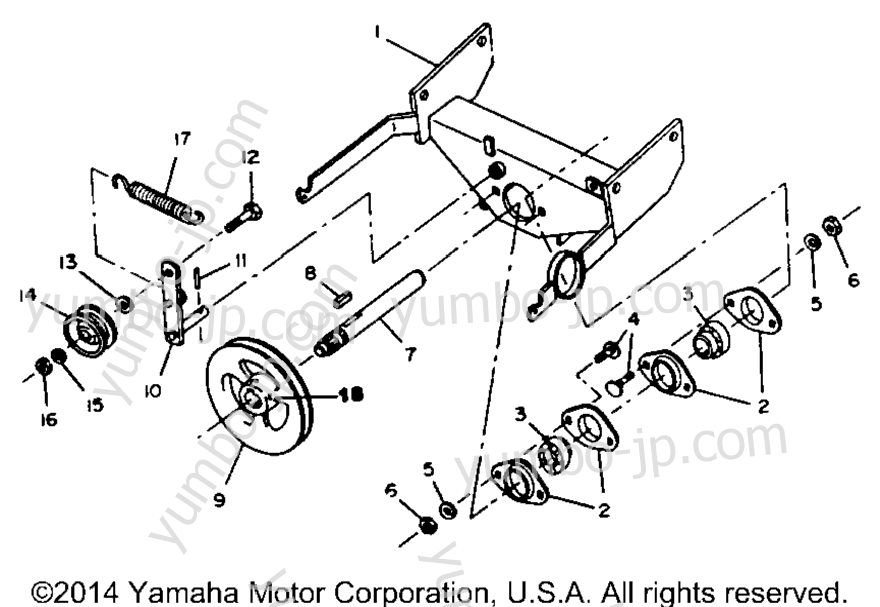 Snowblower Drop Box Option для садовых тракторов YAMAHA YT3600N 1989 г.