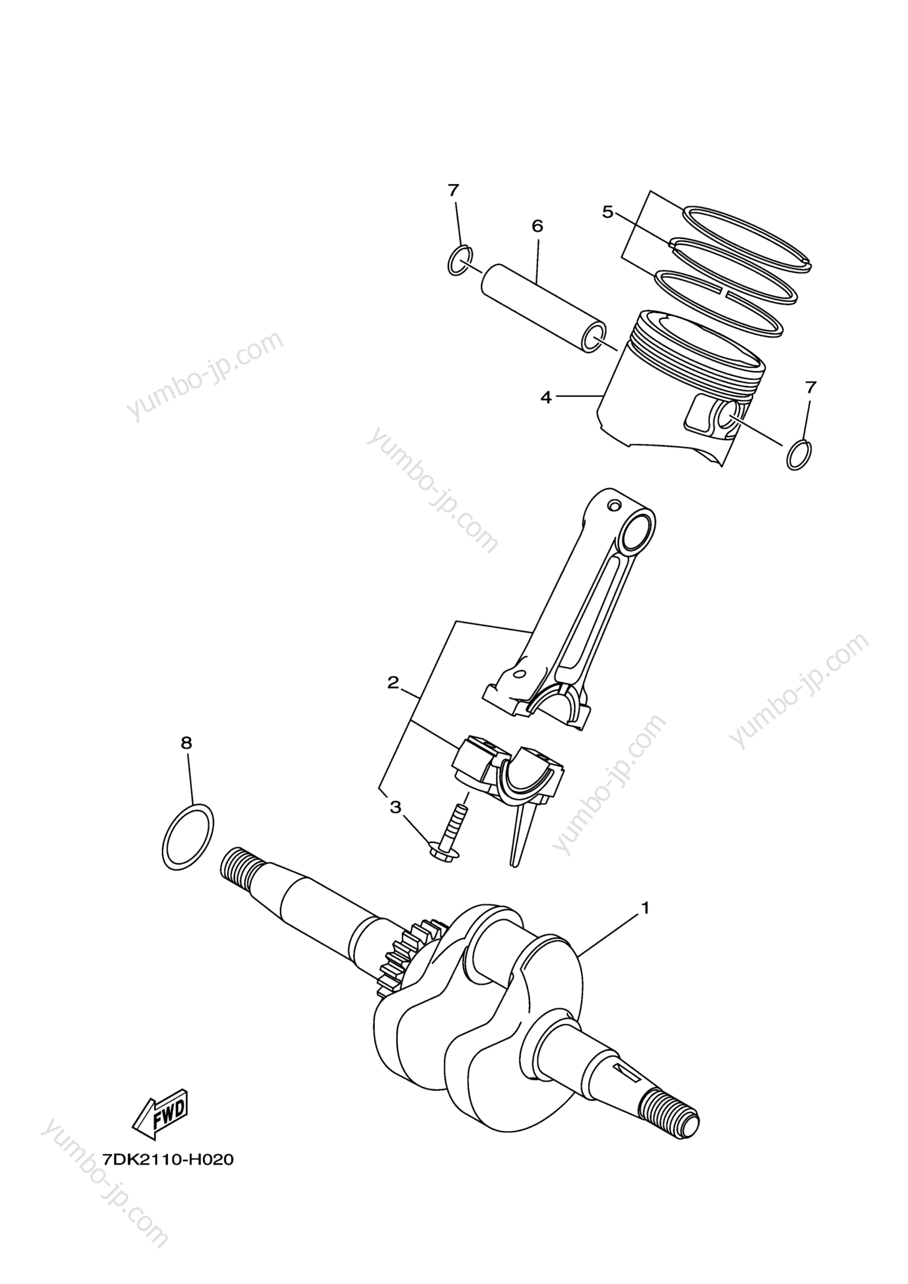 Crankshaft & Piston для генераторов YAMAHA EF2000ISC (EF2000ISC) 
