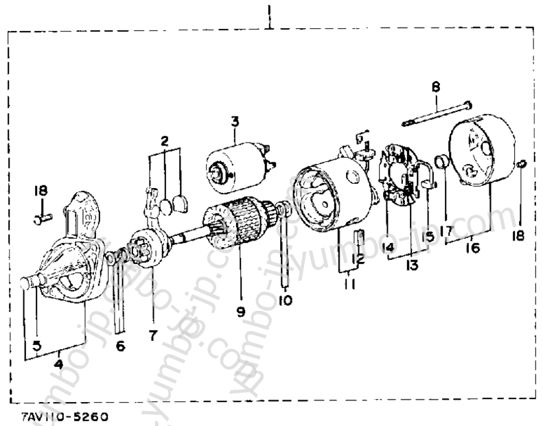 Starter Section Parts for Generators YAMAHA EDL5500DVE 