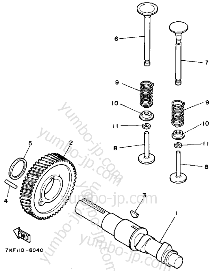 Camshaft - Valve for Generators YAMAHA YS828TM 