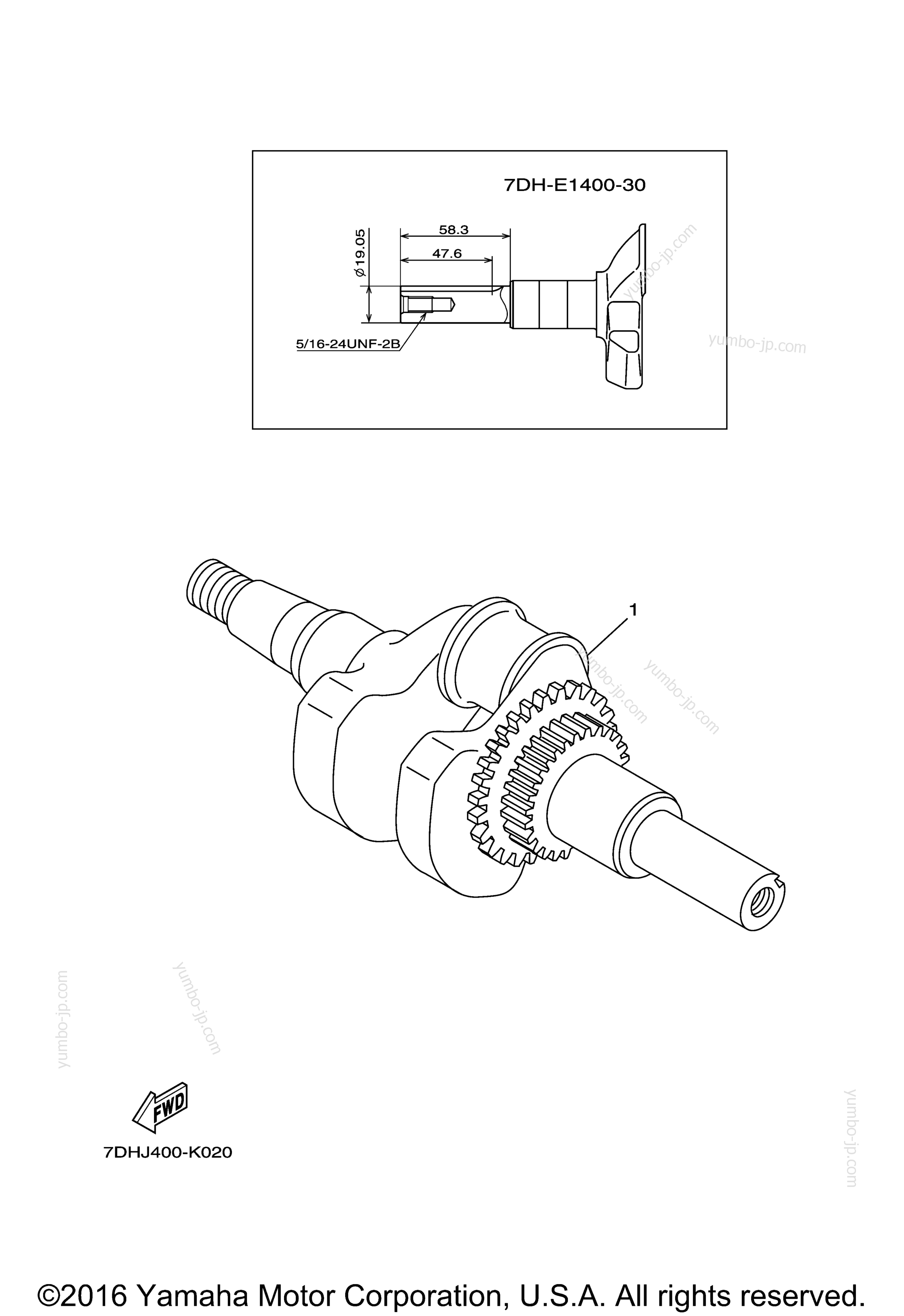 CRANKSHAFT for Generators YAMAHA PRESSURE WASHER (PW3028B) 