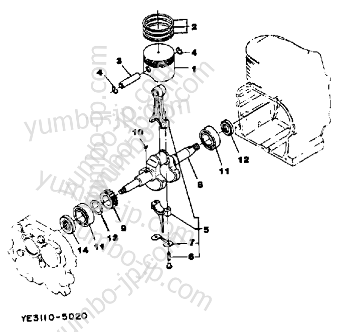 Crankshaft - Piston (Yp20g) for Generators YAMAHA YP20G 