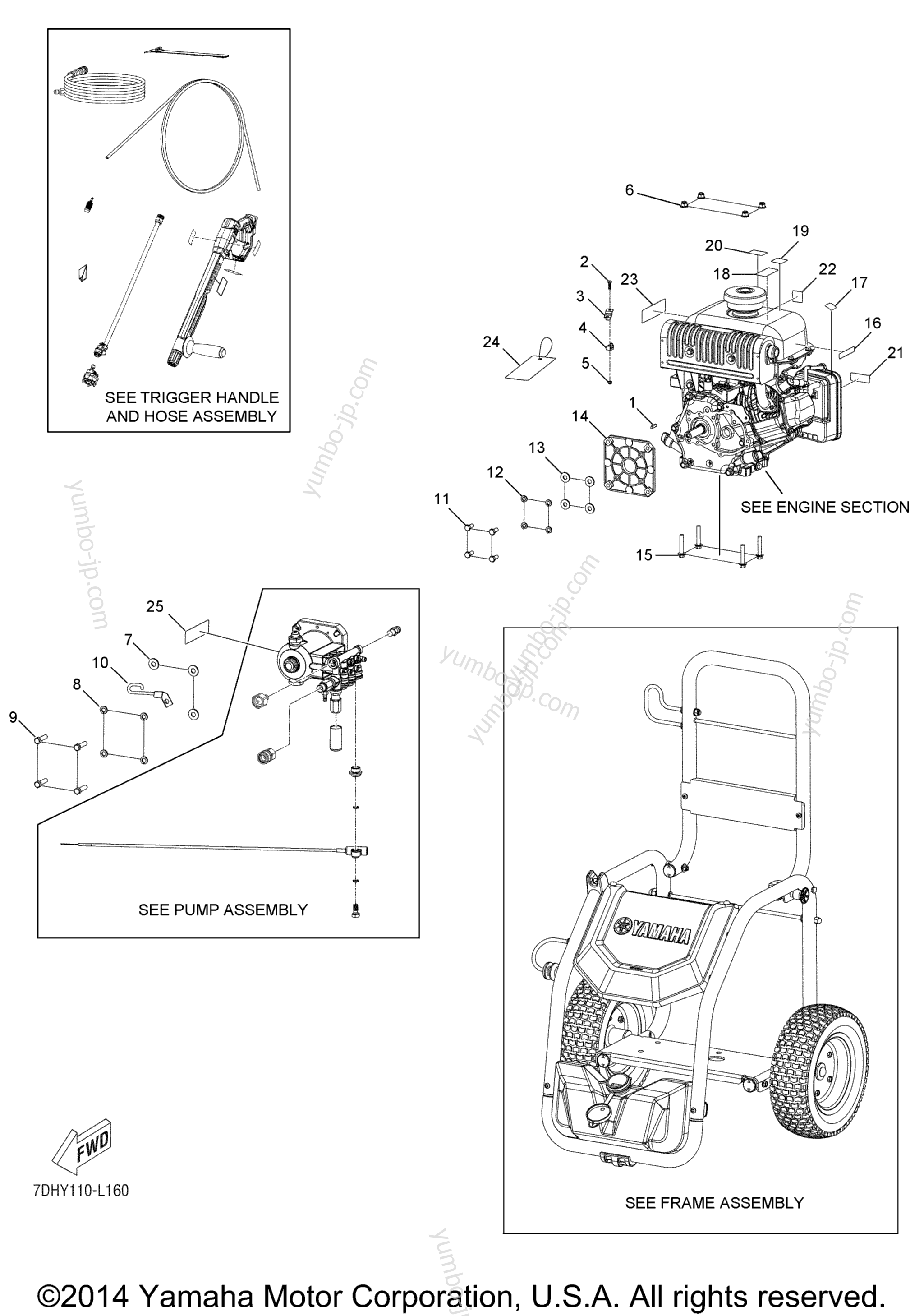Exploded View for Generators YAMAHA PRESSURE WASHER (PW3028) 