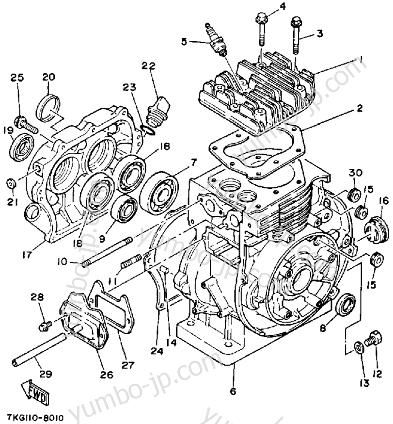 Cylinder - Crankcase для генераторов YAMAHA YS828WM 